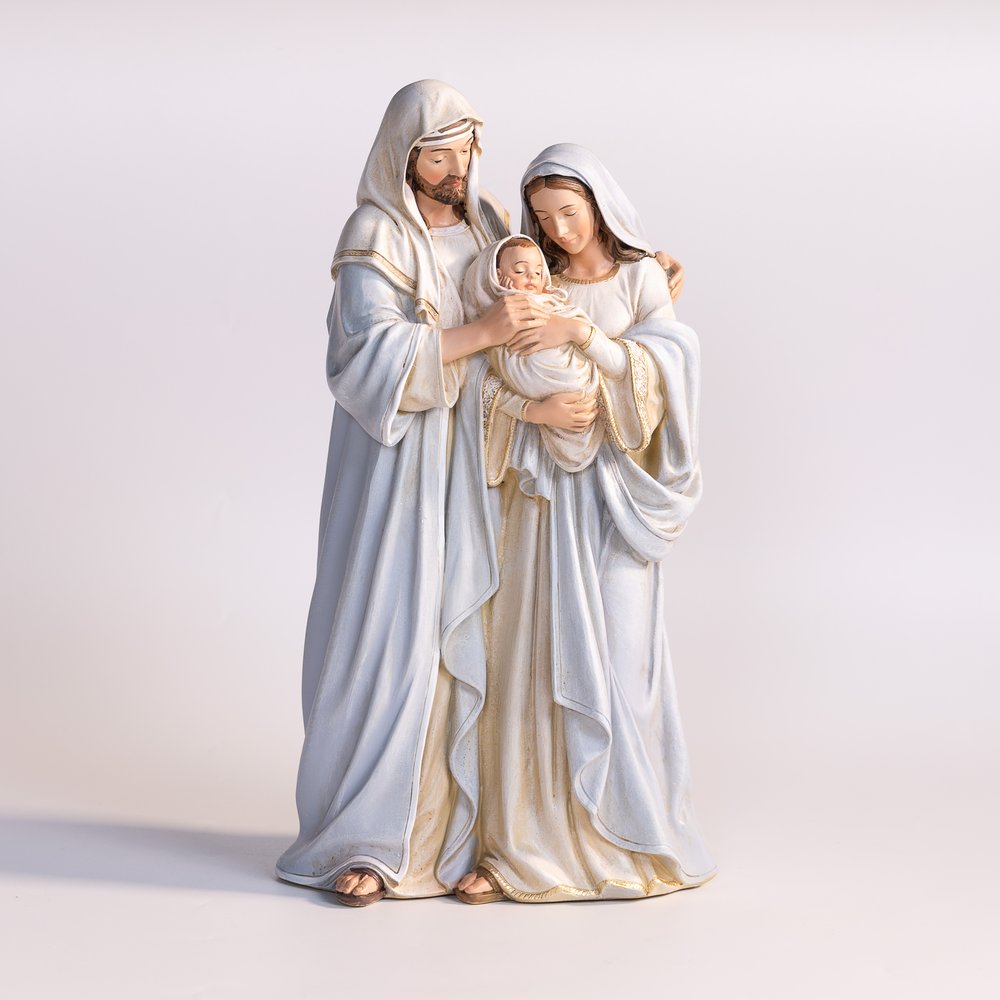 Adoring Holy Family Statue - 12"