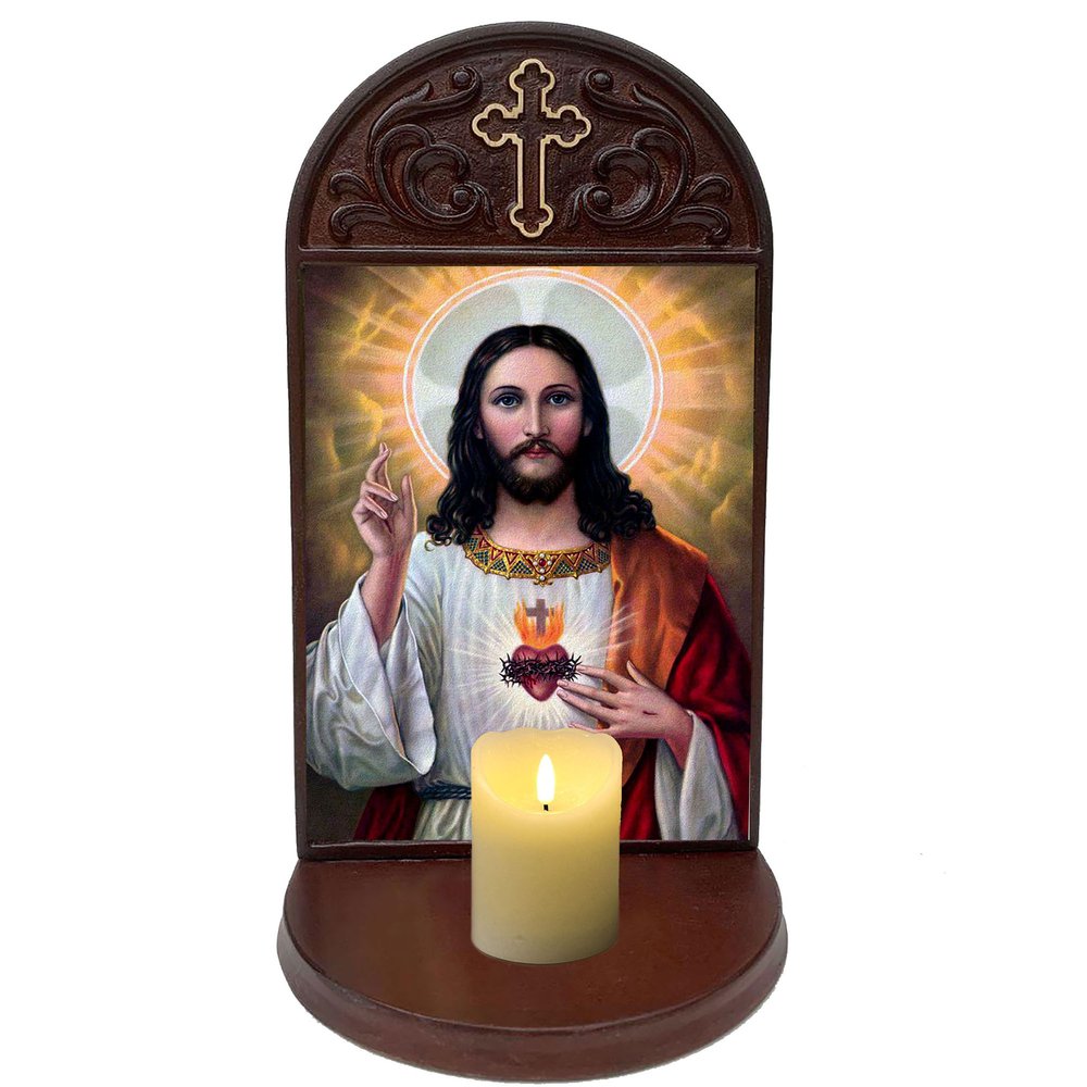 Sacred Heart Devotional Plaque with Stand