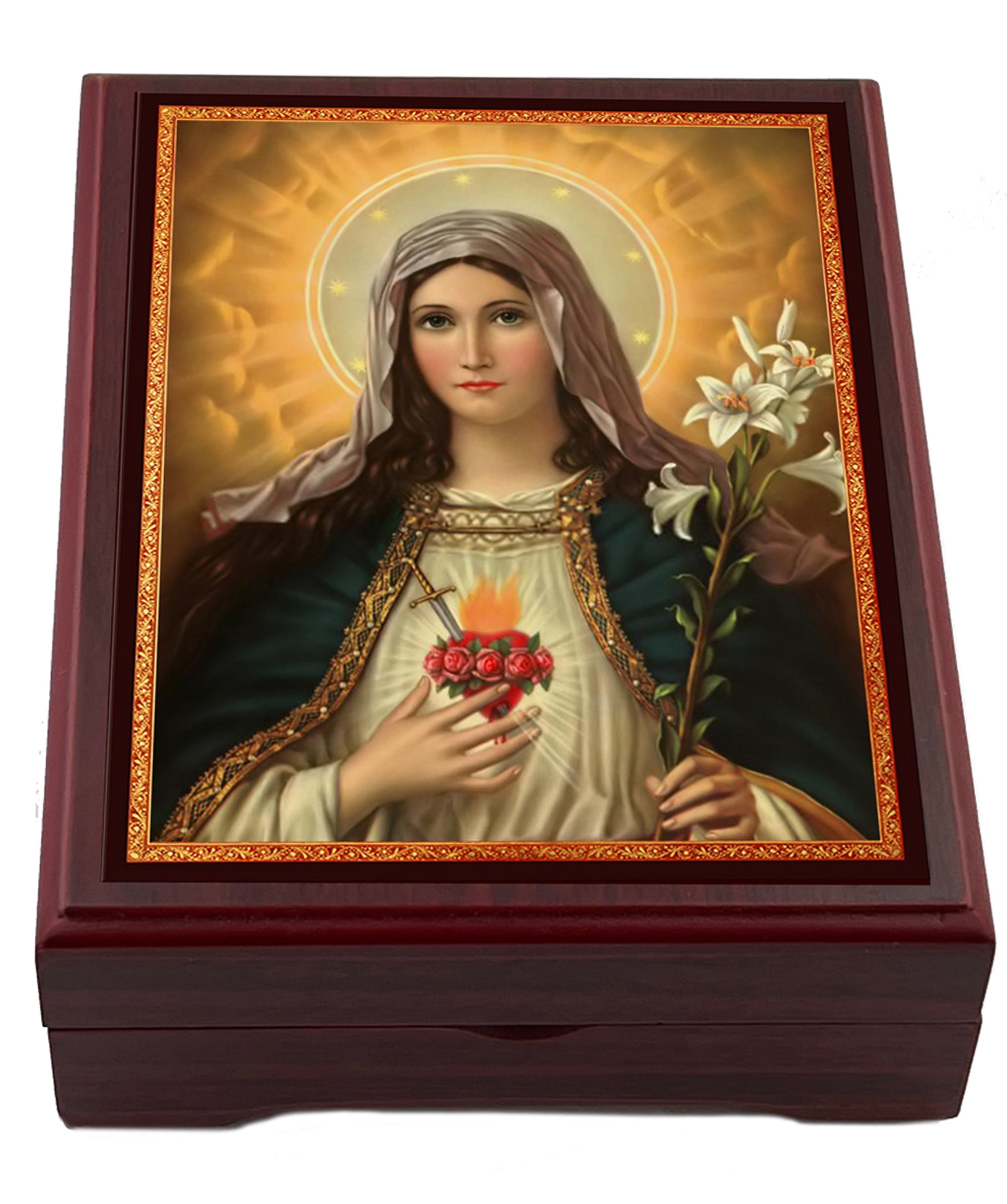Immaculate Heart Wood Keepsake Box