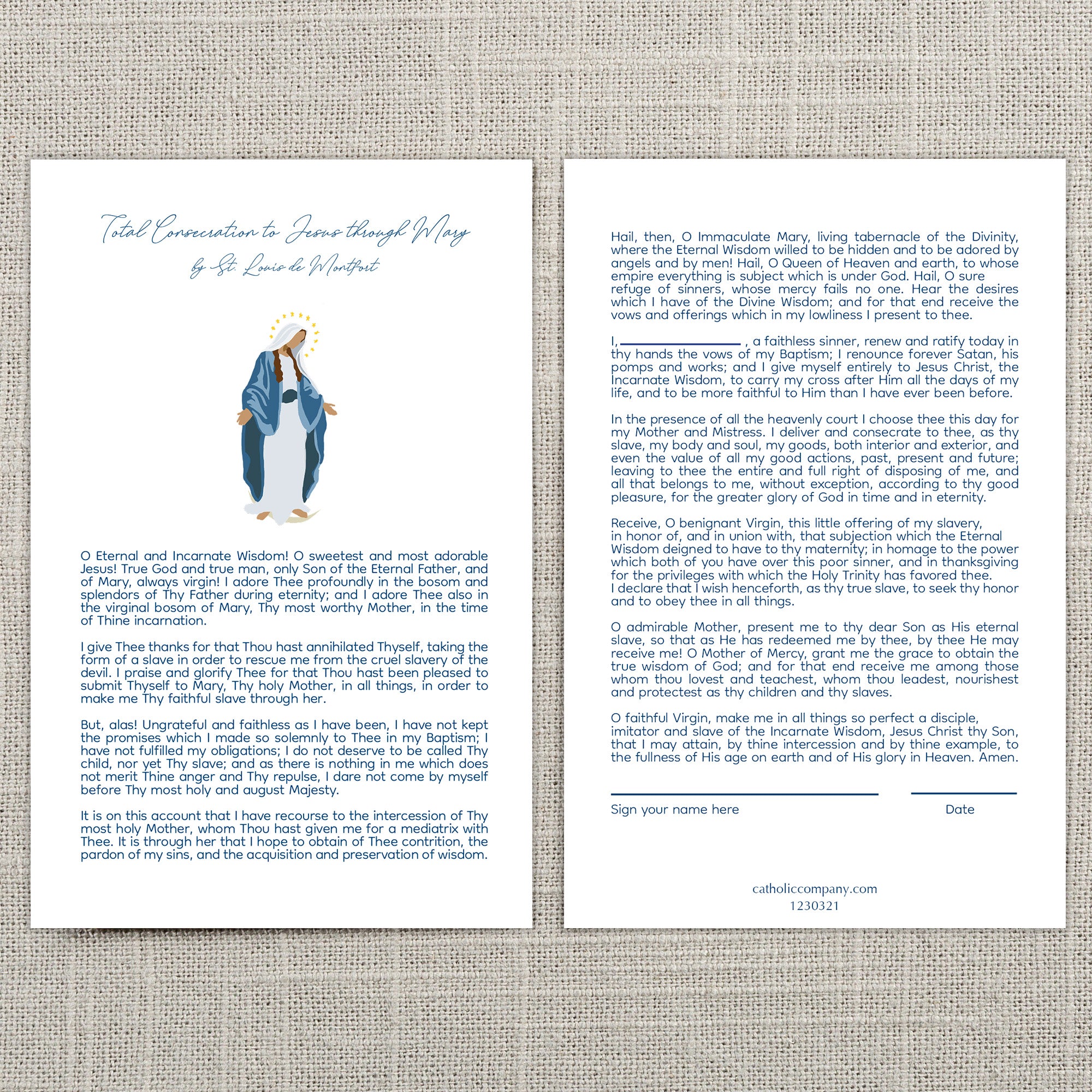 Marian Consecration Prayer Card