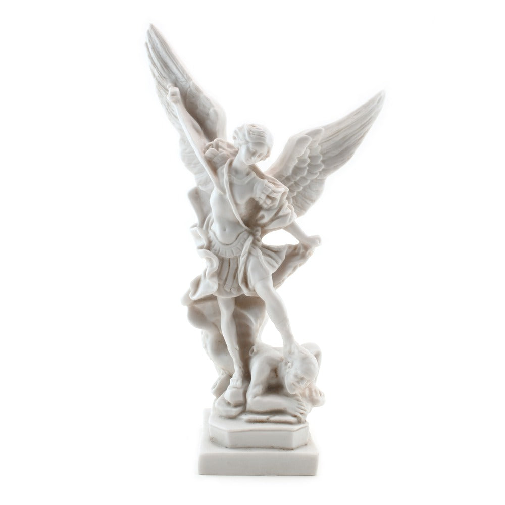 St. Michael Statue - Antique White - 8 inches