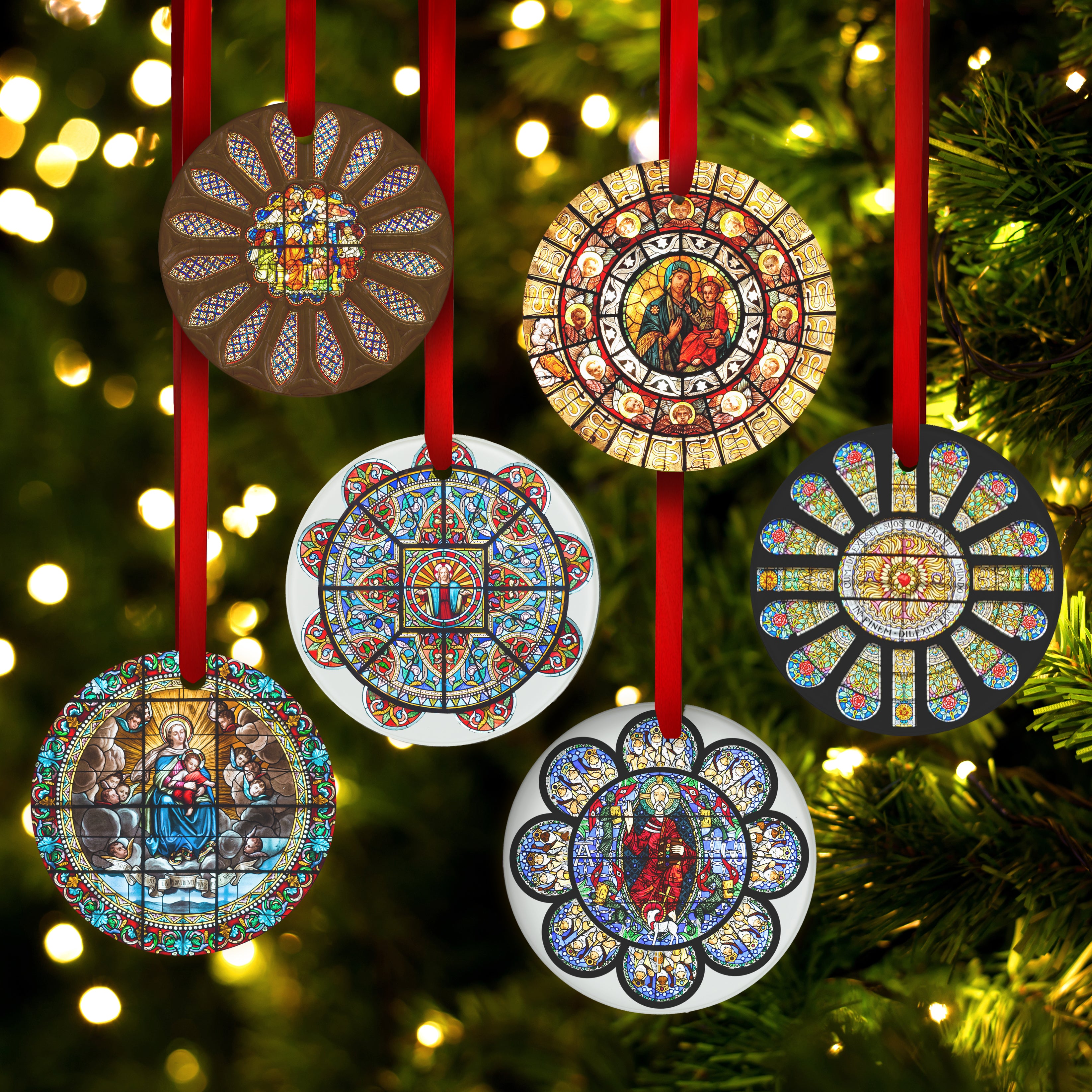 Famous Cathedrals Stained Glass Ornament Collection 3 - Set of 6