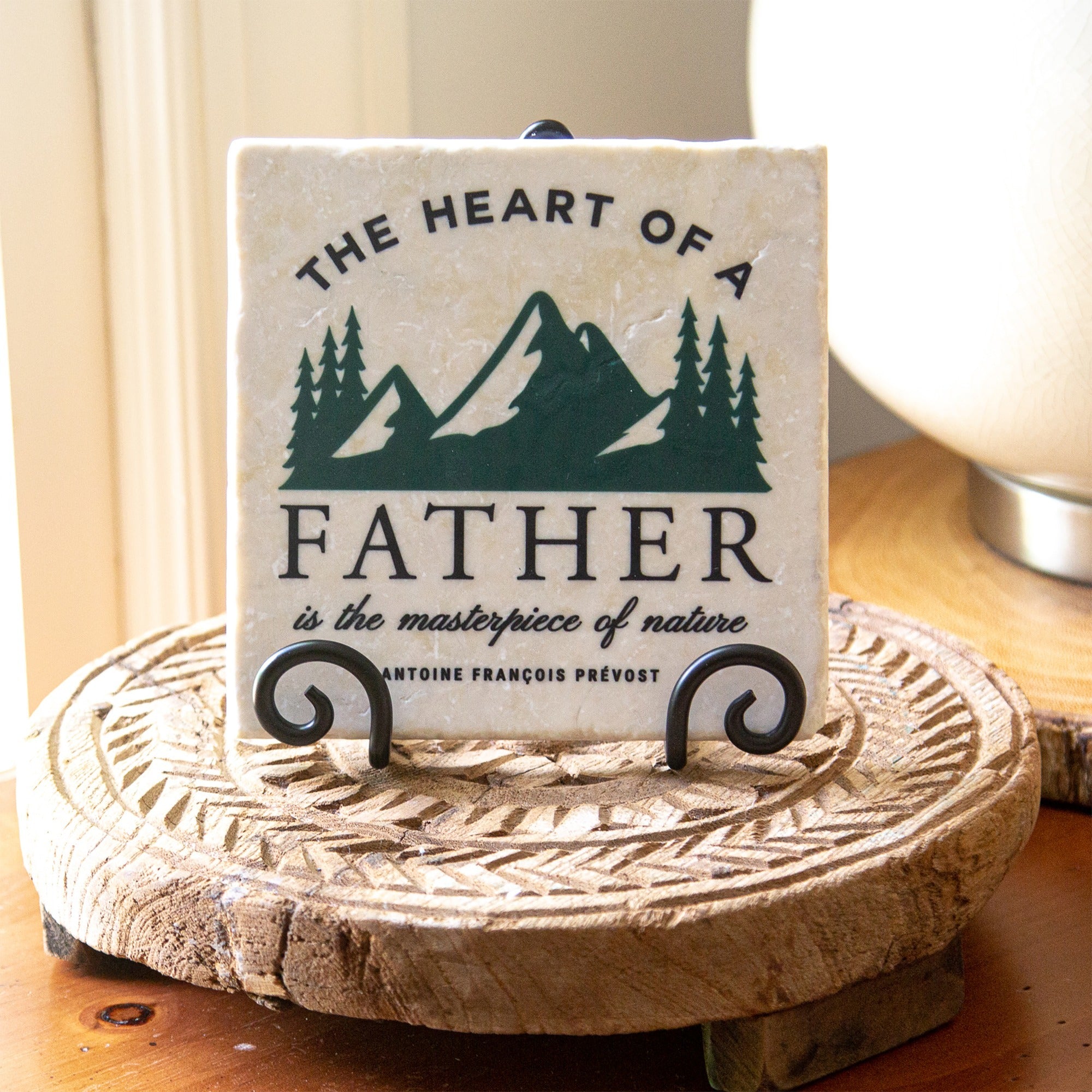 Heart of a Father Tumbled Stone Tile