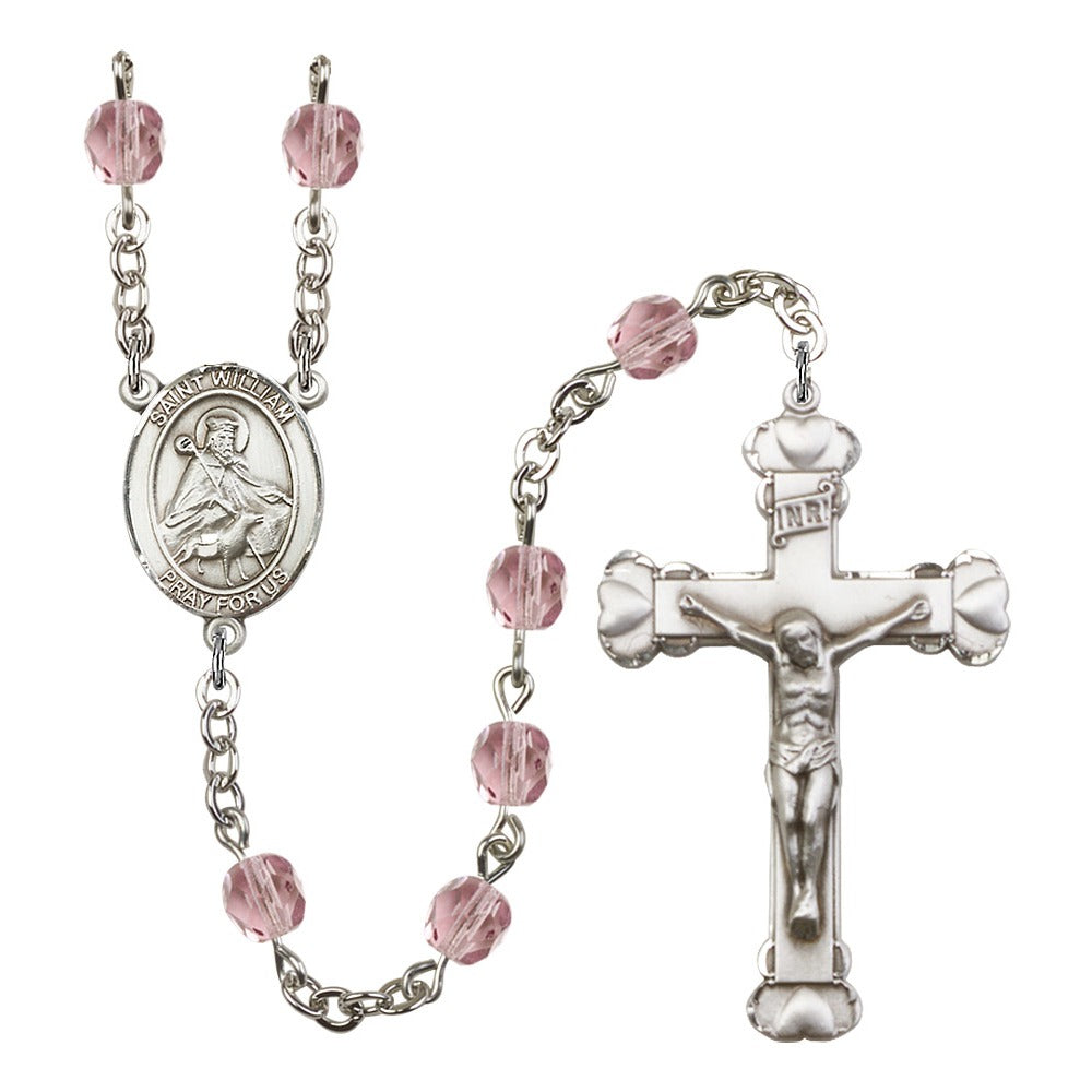 St. William Of Rochester Light Purple June Rosary 6mm