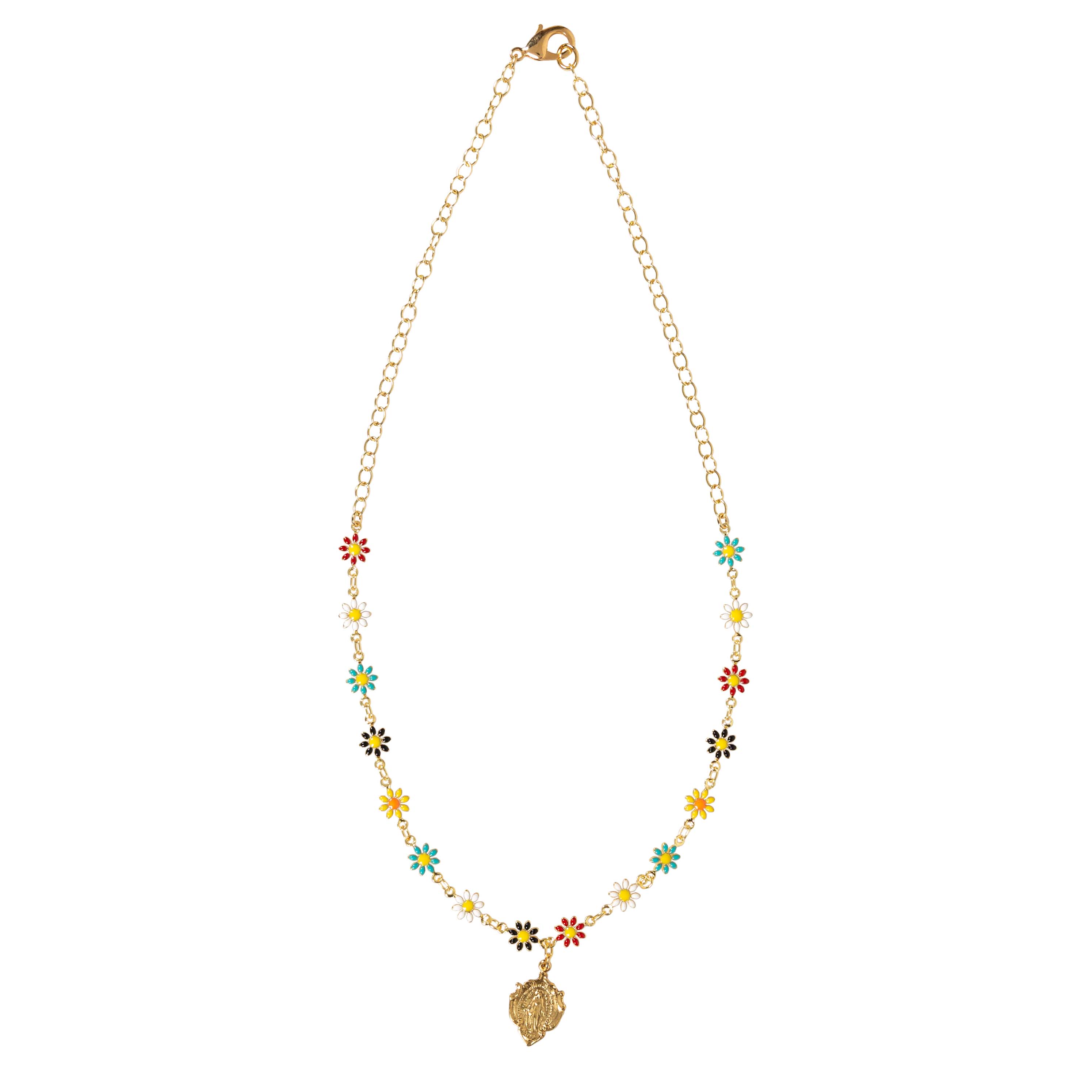 Daisy Chain Miraculous Medal Necklace