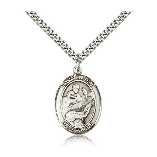 Sterling Silver St. Jason Pendant w/ chain