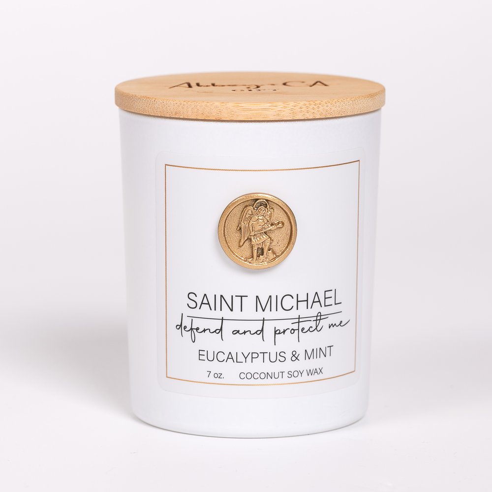 St. Michael Protection Candle - Eucalyptus & Mint