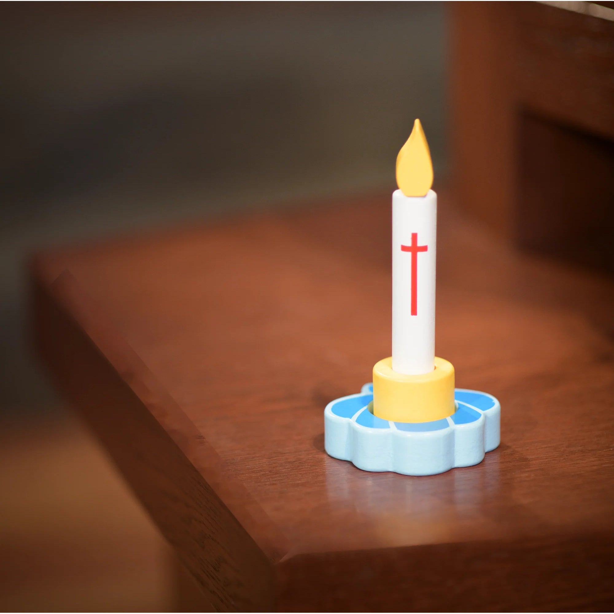 Kids Wooden Baptism Candle