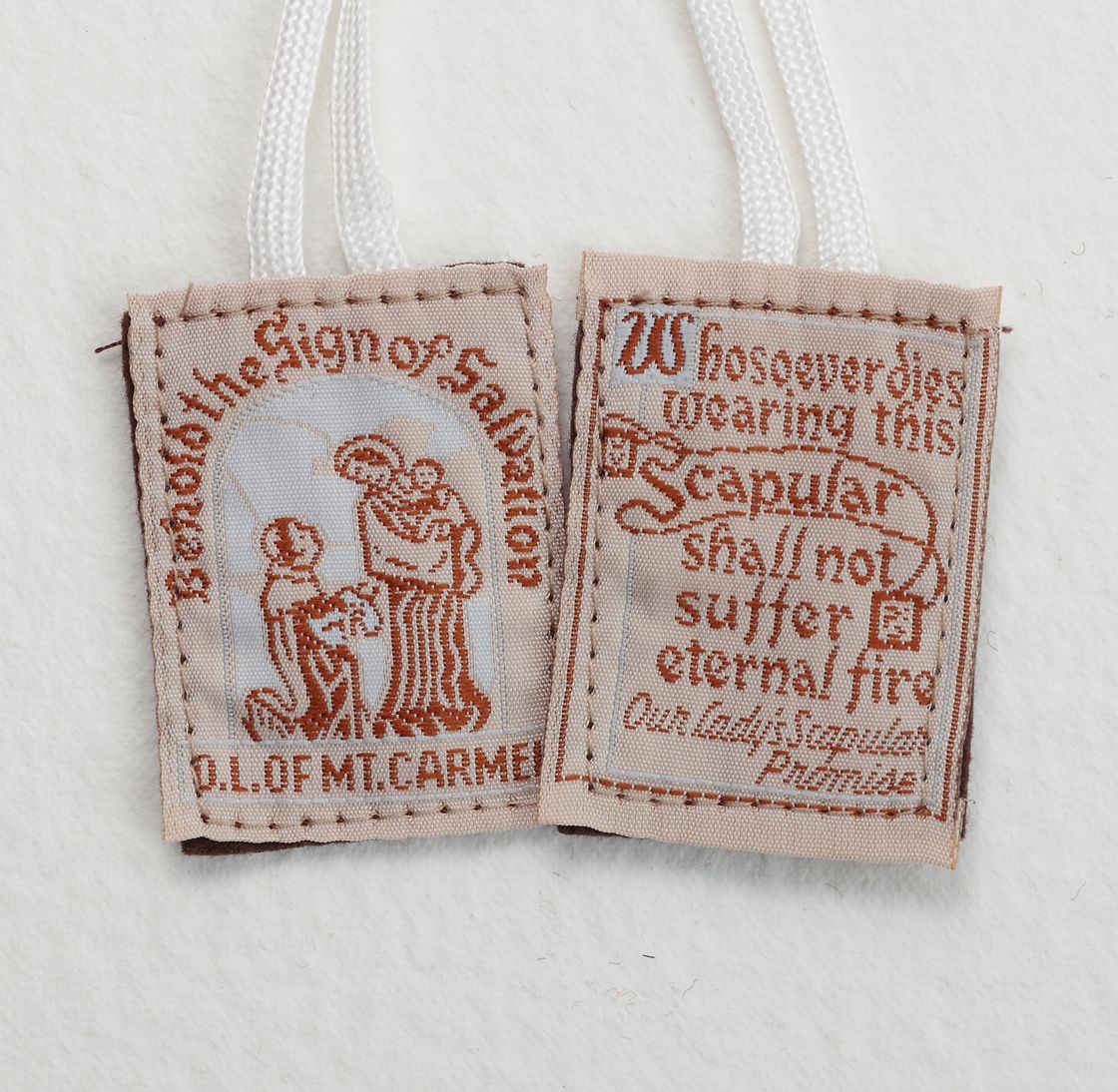 Brown Scapulars with White Cords - Bulk Options