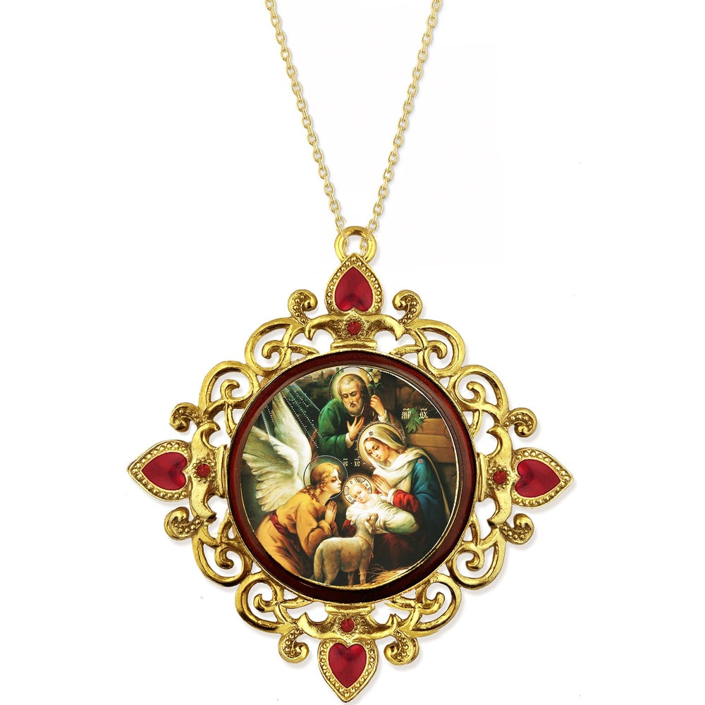 Nativity of Christ Christmas Icon Ornament - 4"