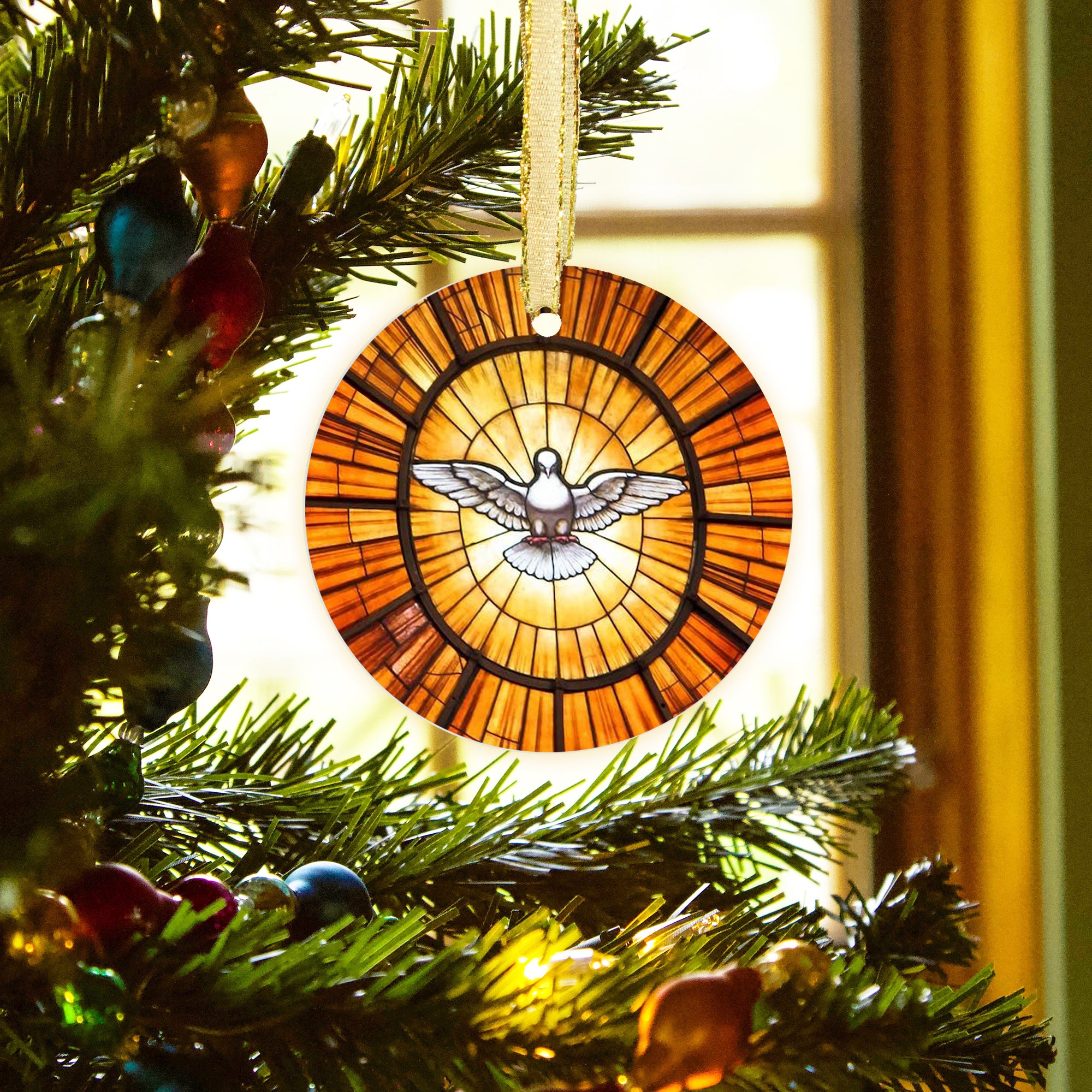 St. Peter's Basilica Dove Window Glass Ornament