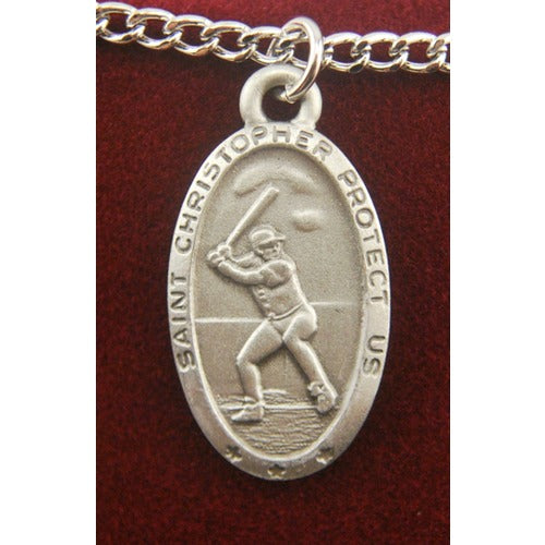 Pewter St. Christopher Medal - Baseball