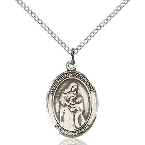 Sterling Silver Blessed Caroline Gerhardinger Pendant on 18" Chain