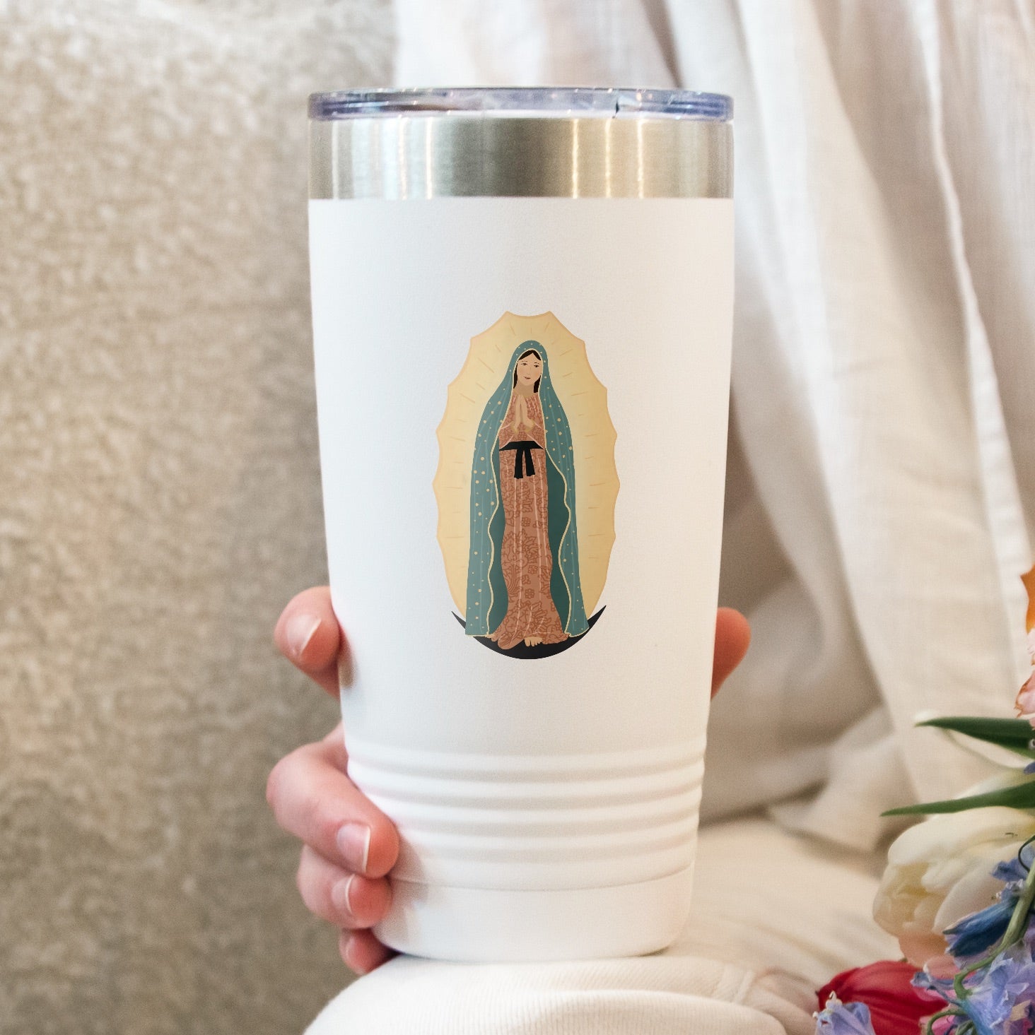 Our Lady of Guadalupe Personalized 20 oz. White Tumbler