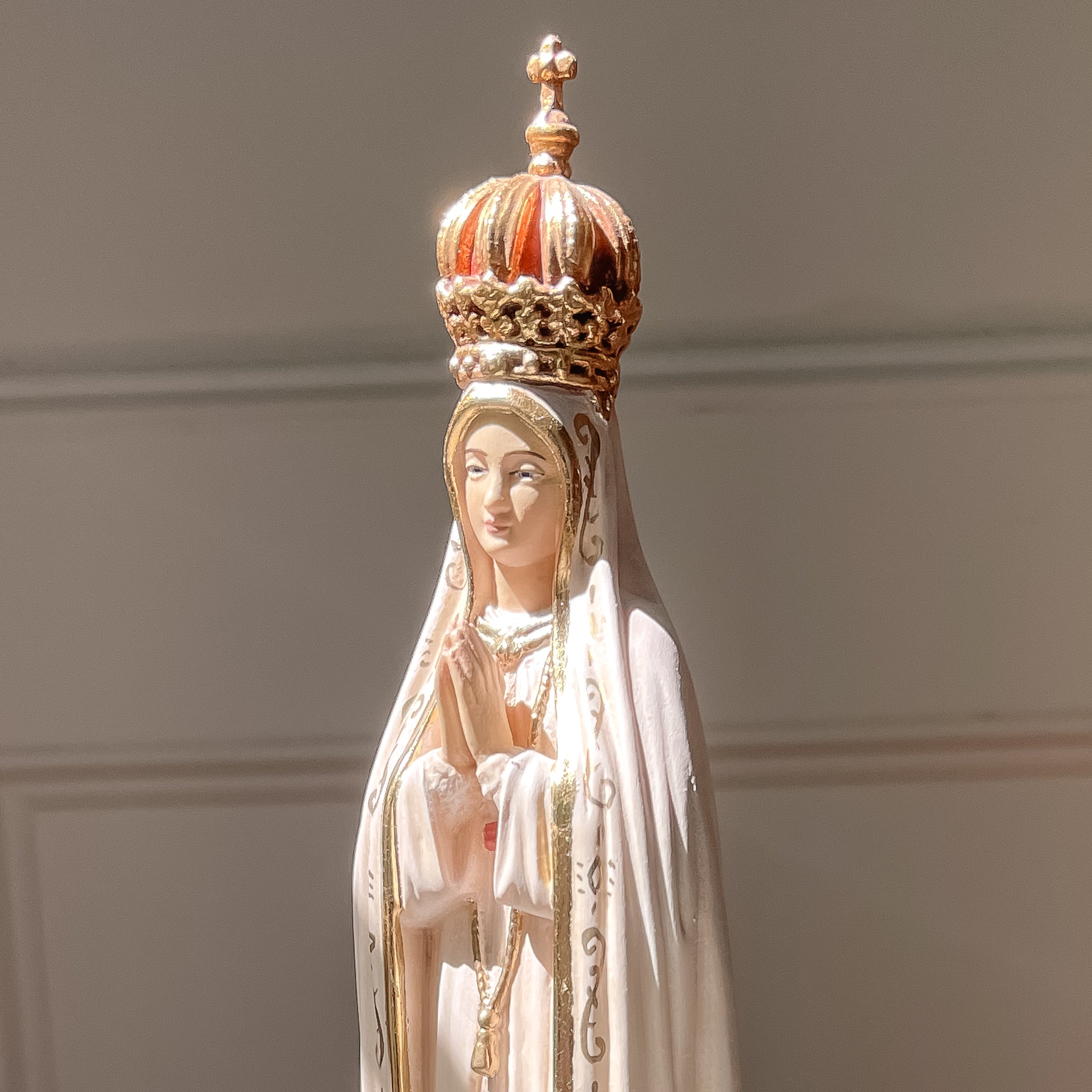 Our Lady of Fatima Hand Made Italian Statue - 13"