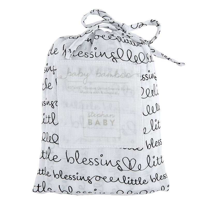 Little Blessing Black & White Baby Blanket
