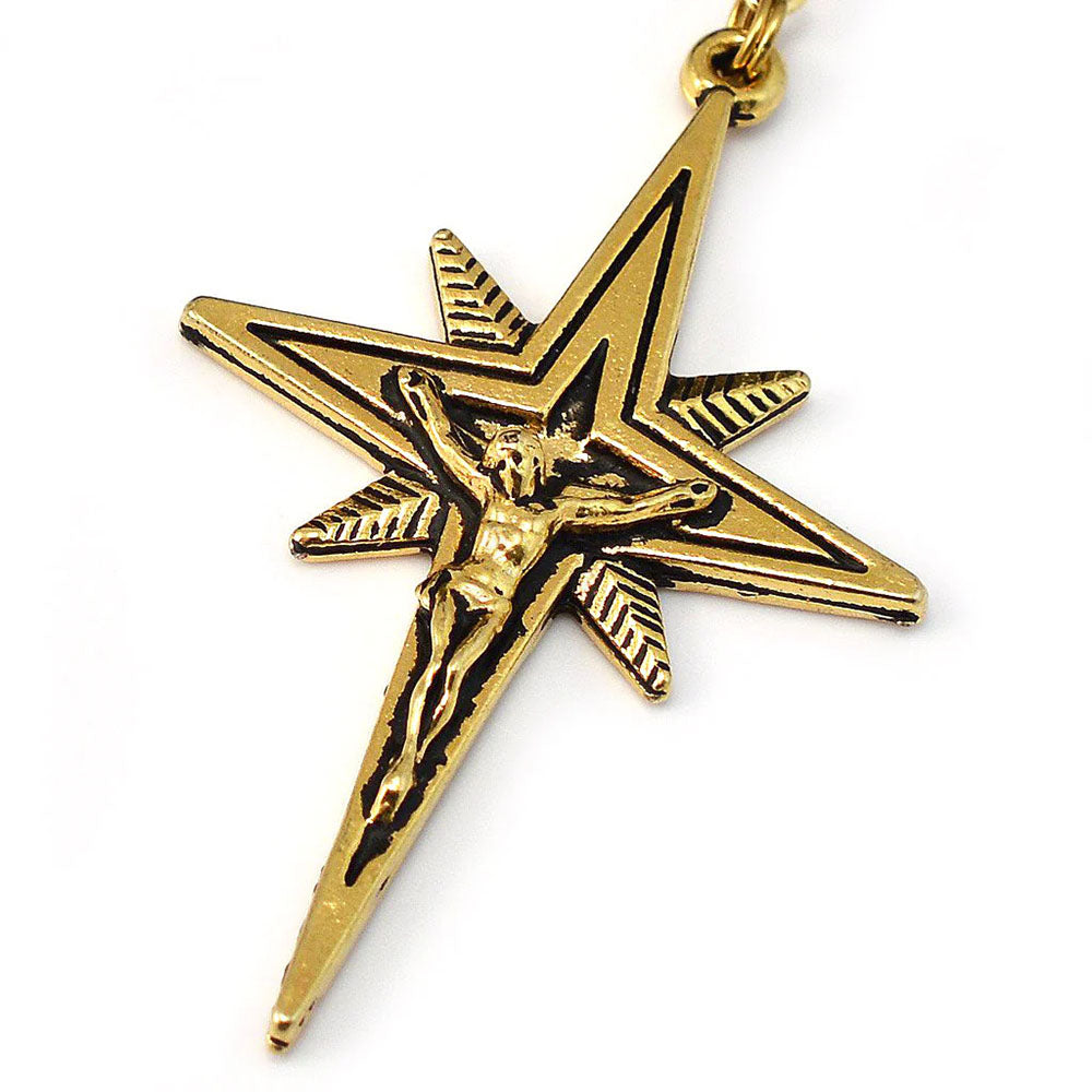 Ghirelli Holy Christmas Nativity Star Gold Rosary