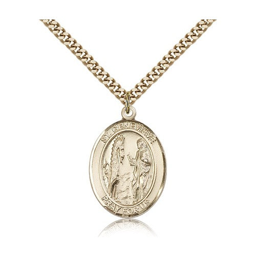 14kt Gold Filled St. Genevieve Pendant w/ chain