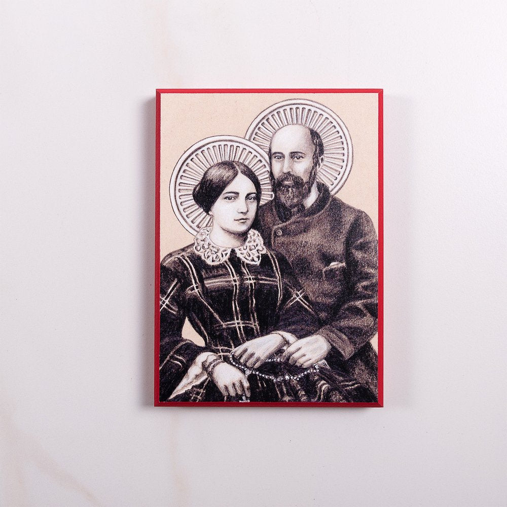 Sts. Louis & Zelie Martin Sepia Tone Wall Plaque