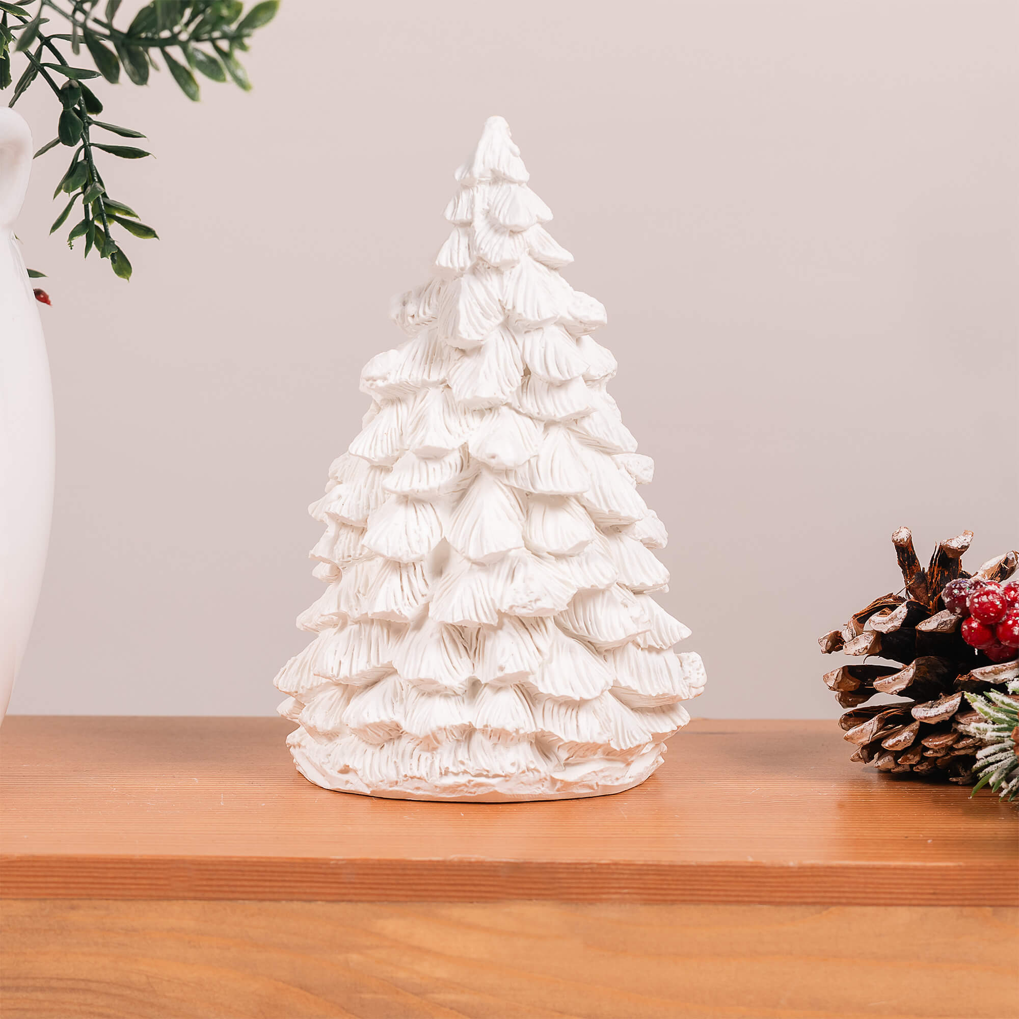 Ivory Resin Christmas Tree One-Piece Nativity - 6"