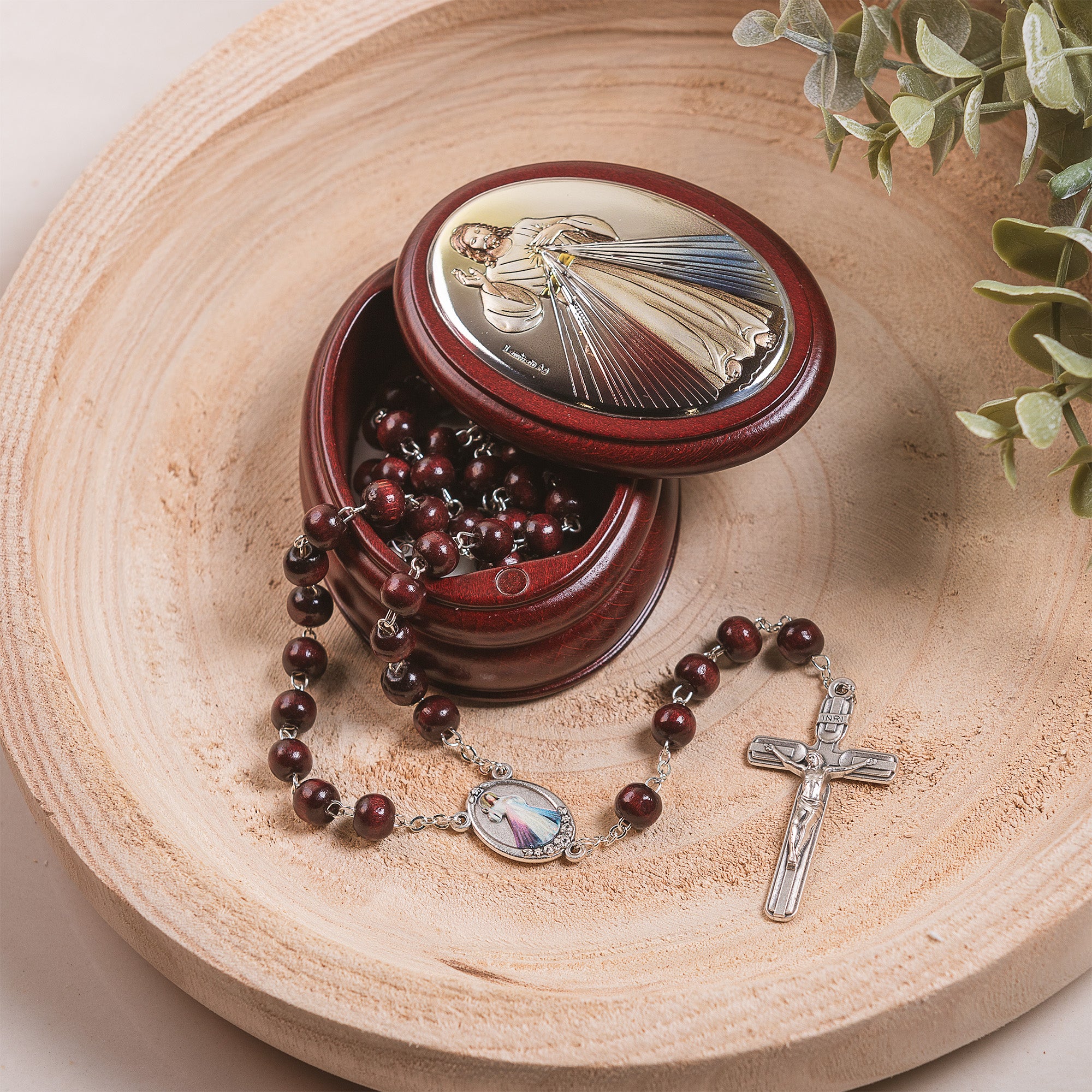 Italian Divine Mercy Rosary Box & Rosary Set