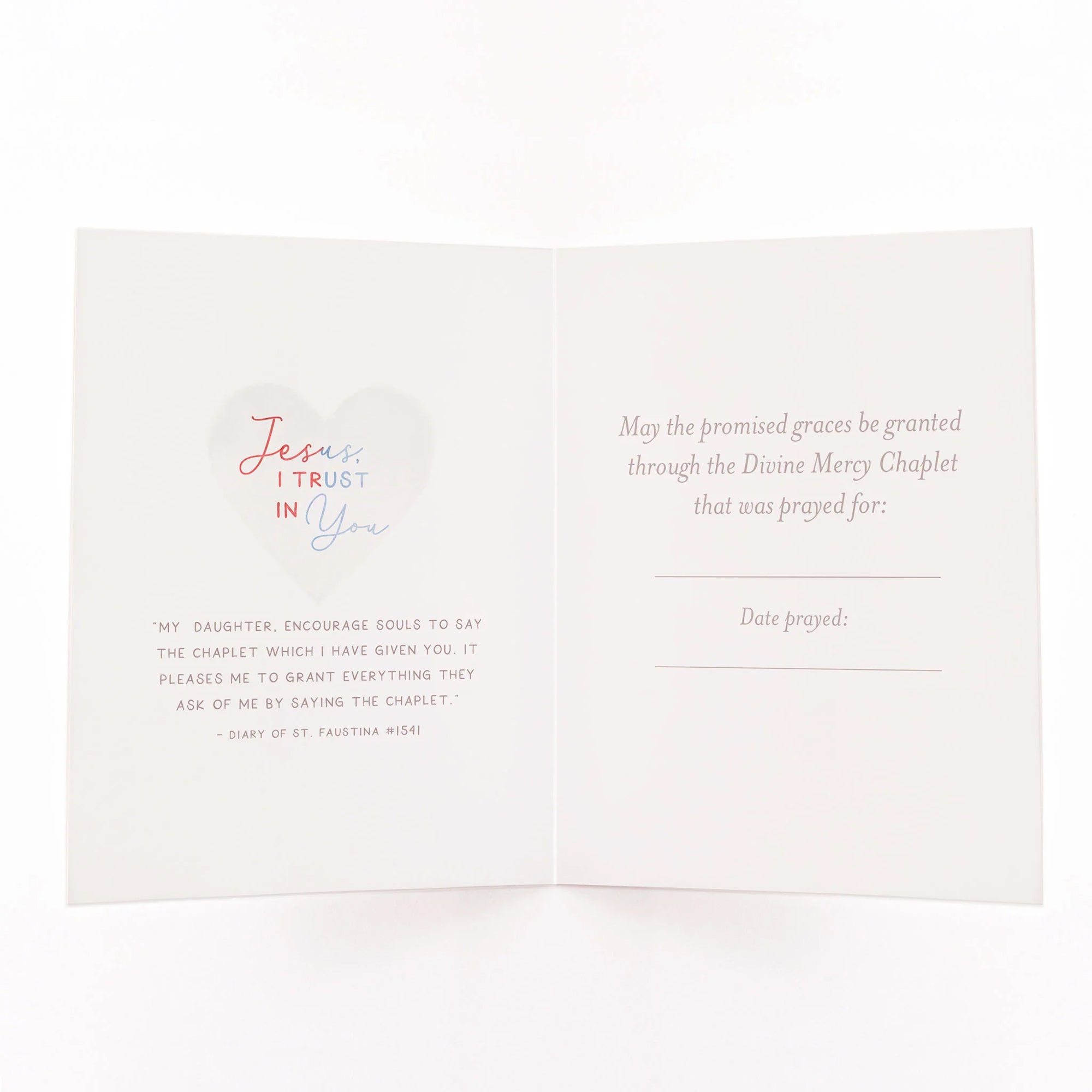 I Prayed a Divine Mercy Chaplet for You Greeting Cards (4 Pack)