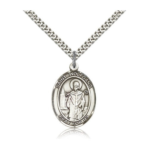 Sterling Silver St. Wolfgang Pendant w/ chain | The Catholic Company®