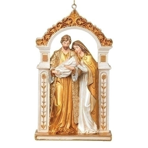 Holy Family Gold & White Arch Ornament