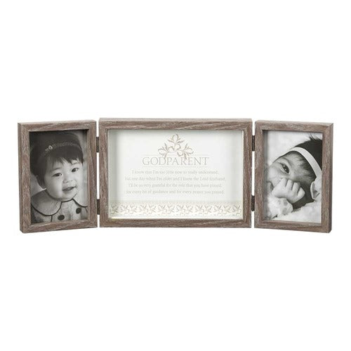 Tri-Fold Godparent Picture Frame with Poem
