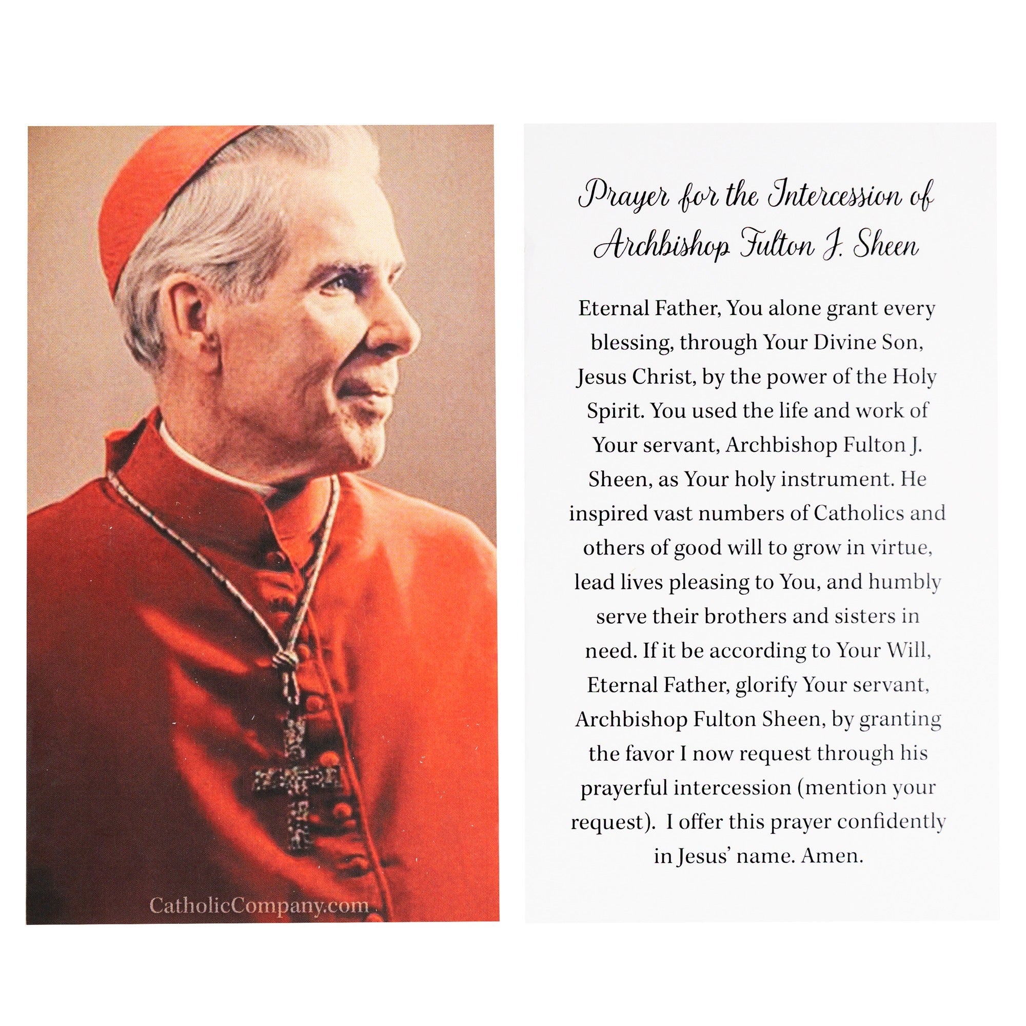Archbishop Fulton Sheen Prayer Card