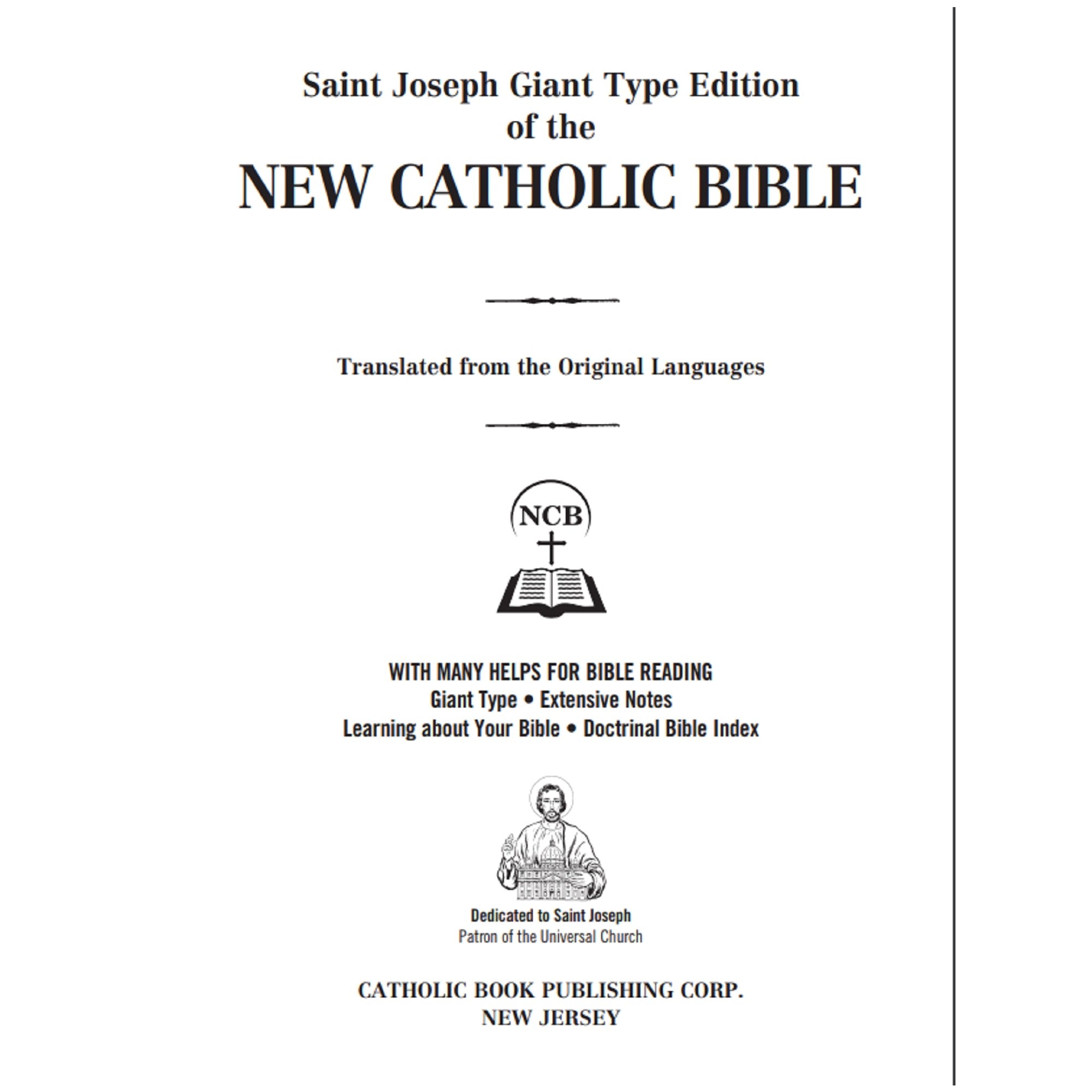 St. Joseph NCB Giant Type Edition - Flex Cover