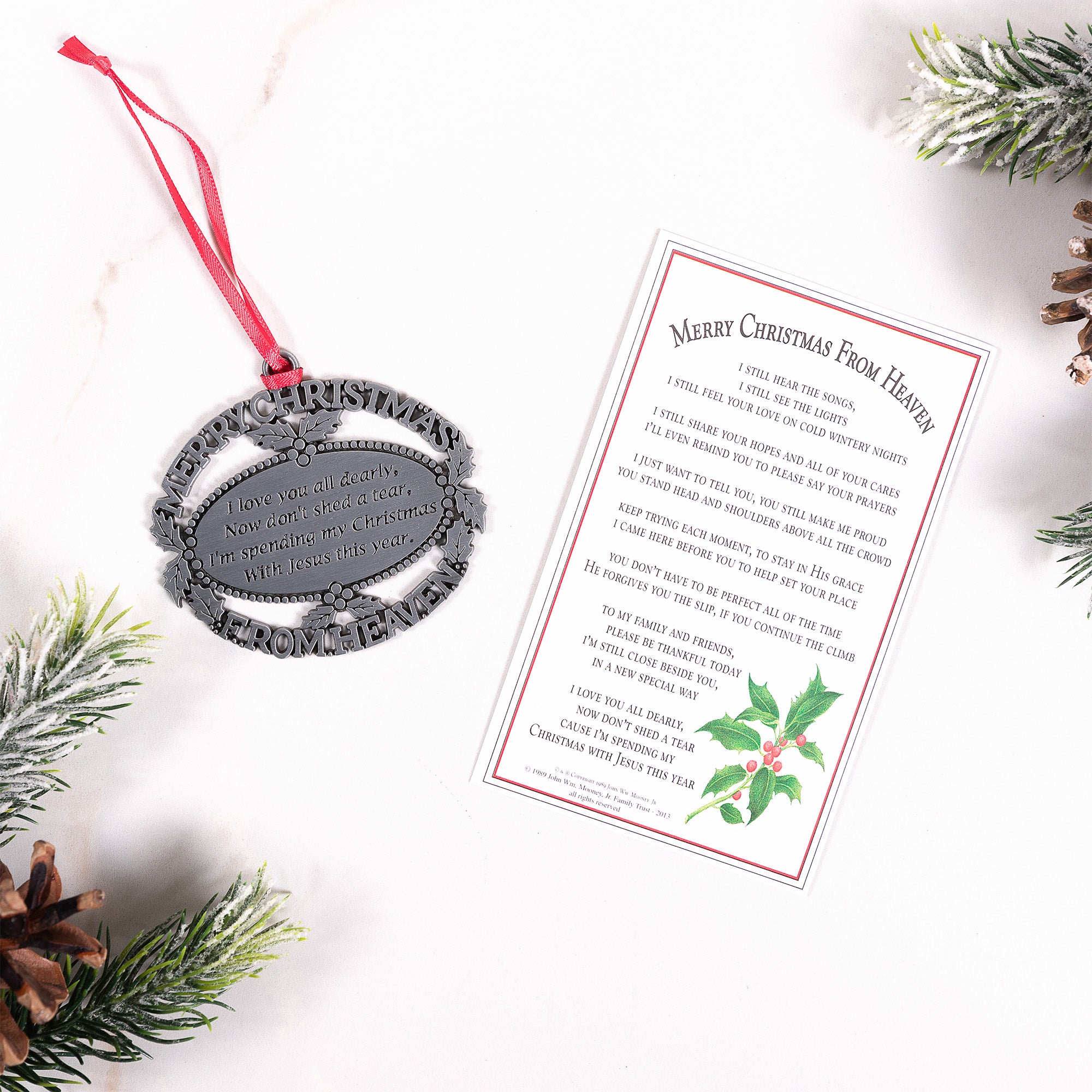 Merry Christmas From Heaven Ornament and Bookmark