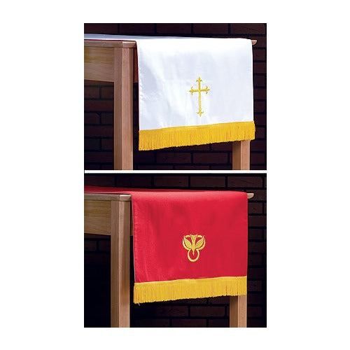 Red/White Table Runner with Fringe