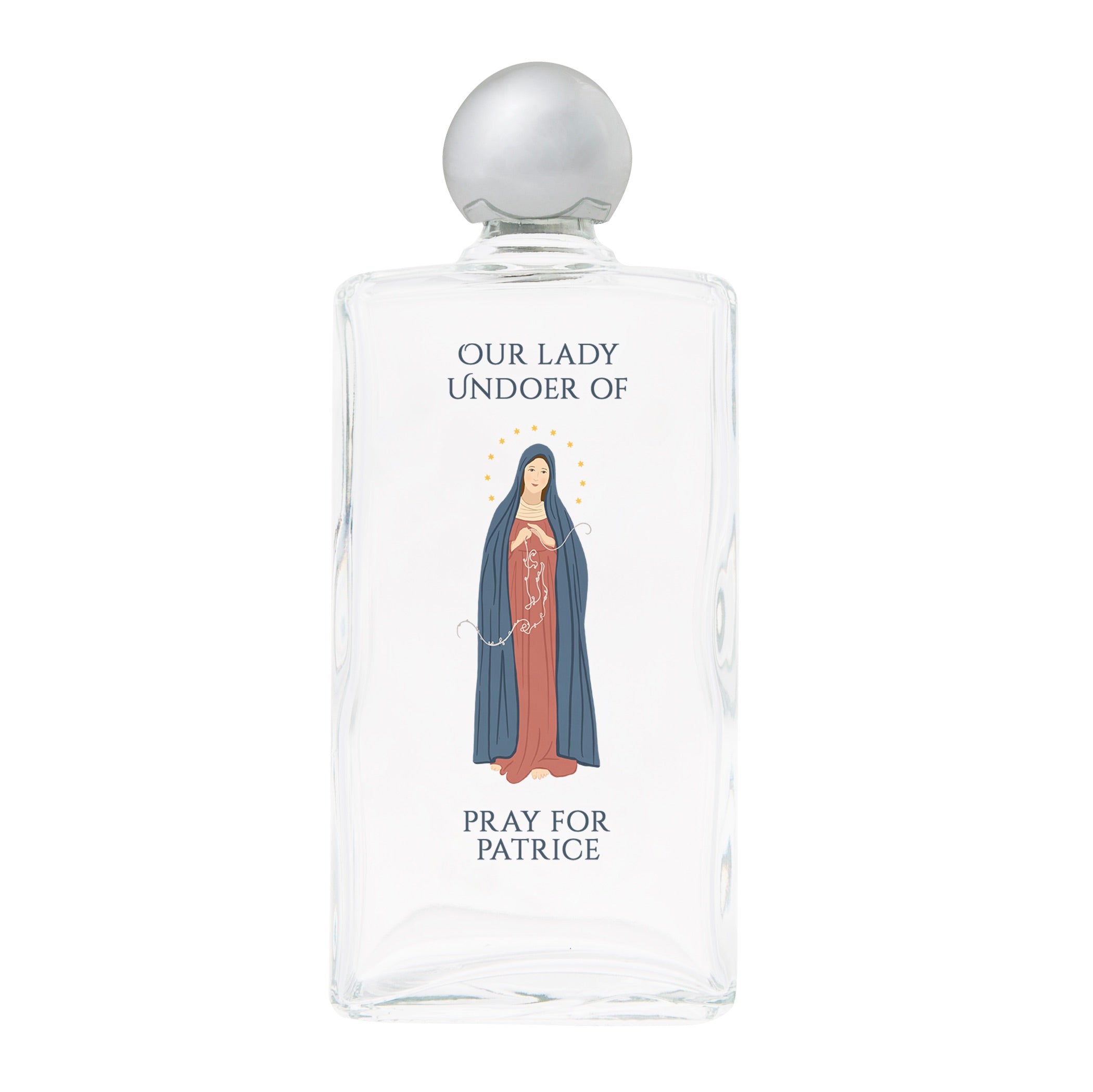Personalized Our Lady Undoer of Knots Holy Water Bottle