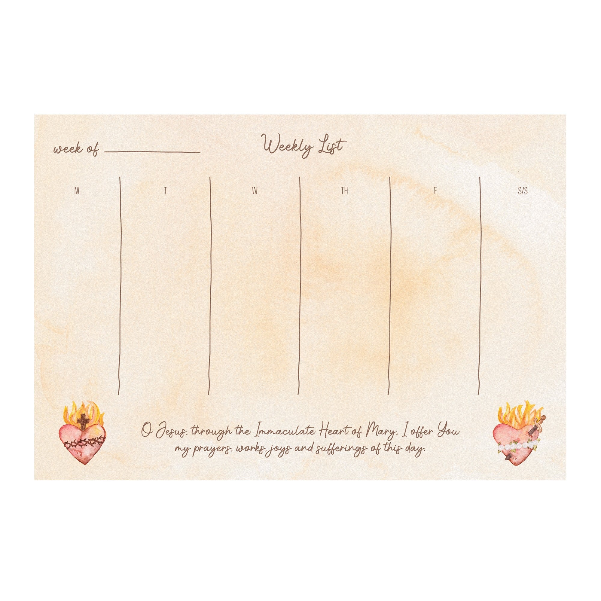 Two Hearts Weekly Agenda Planner