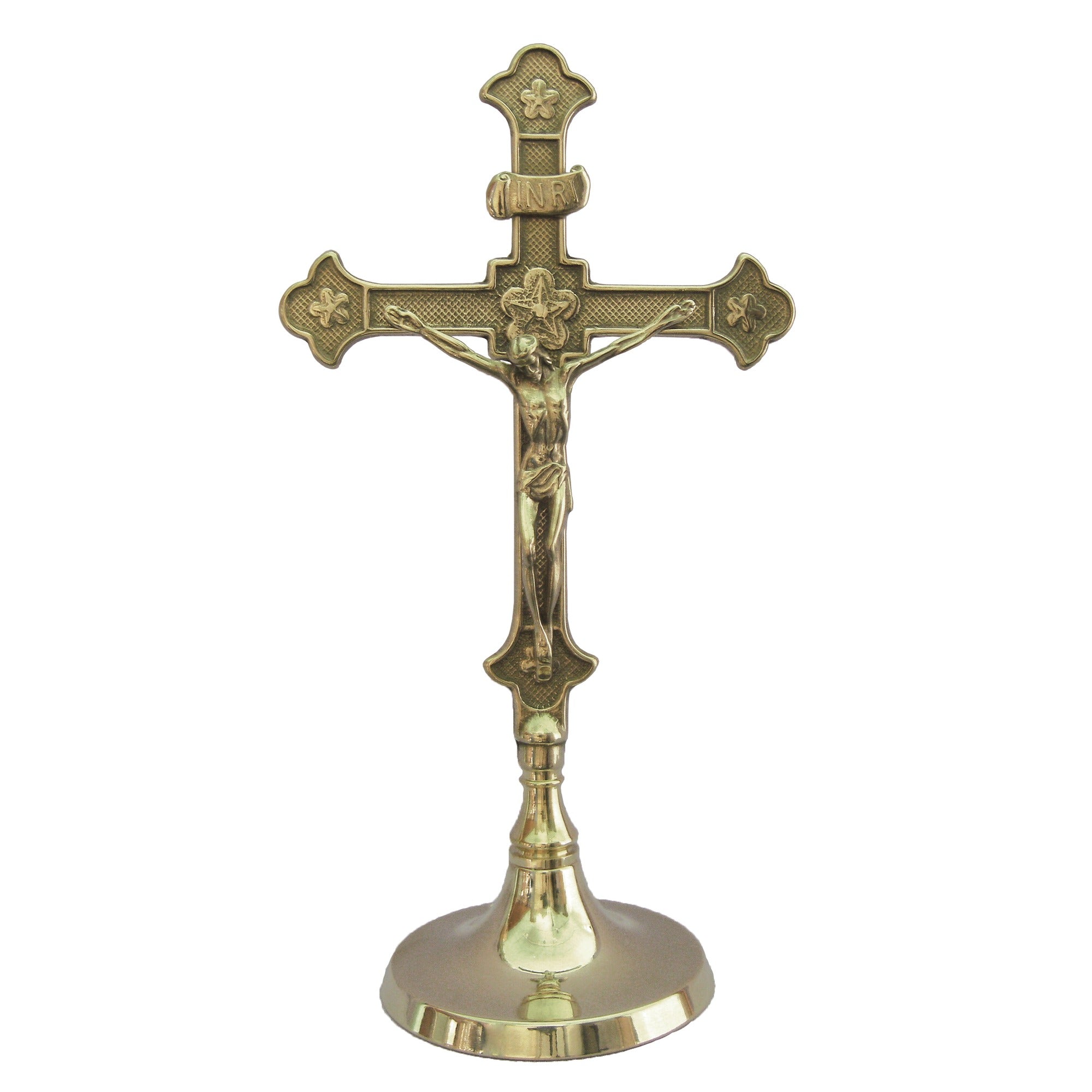 Brass Standing Crucifix, 11.5"