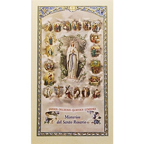 Misterios Del Santo Rosario (Mysteries of Rosary) - Spanish Prayer Card