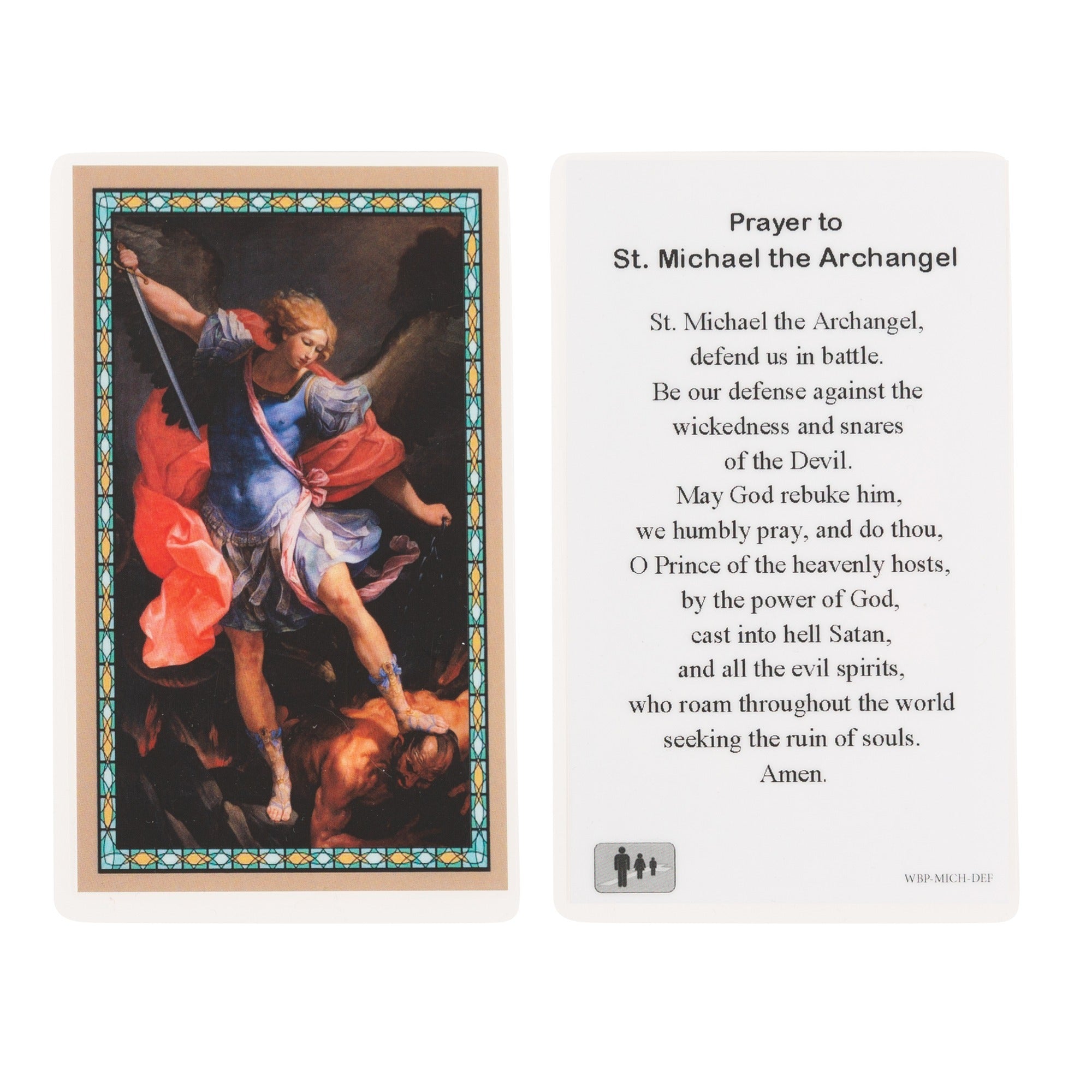 St. Michael Black & Silver Medal with Prayer Card