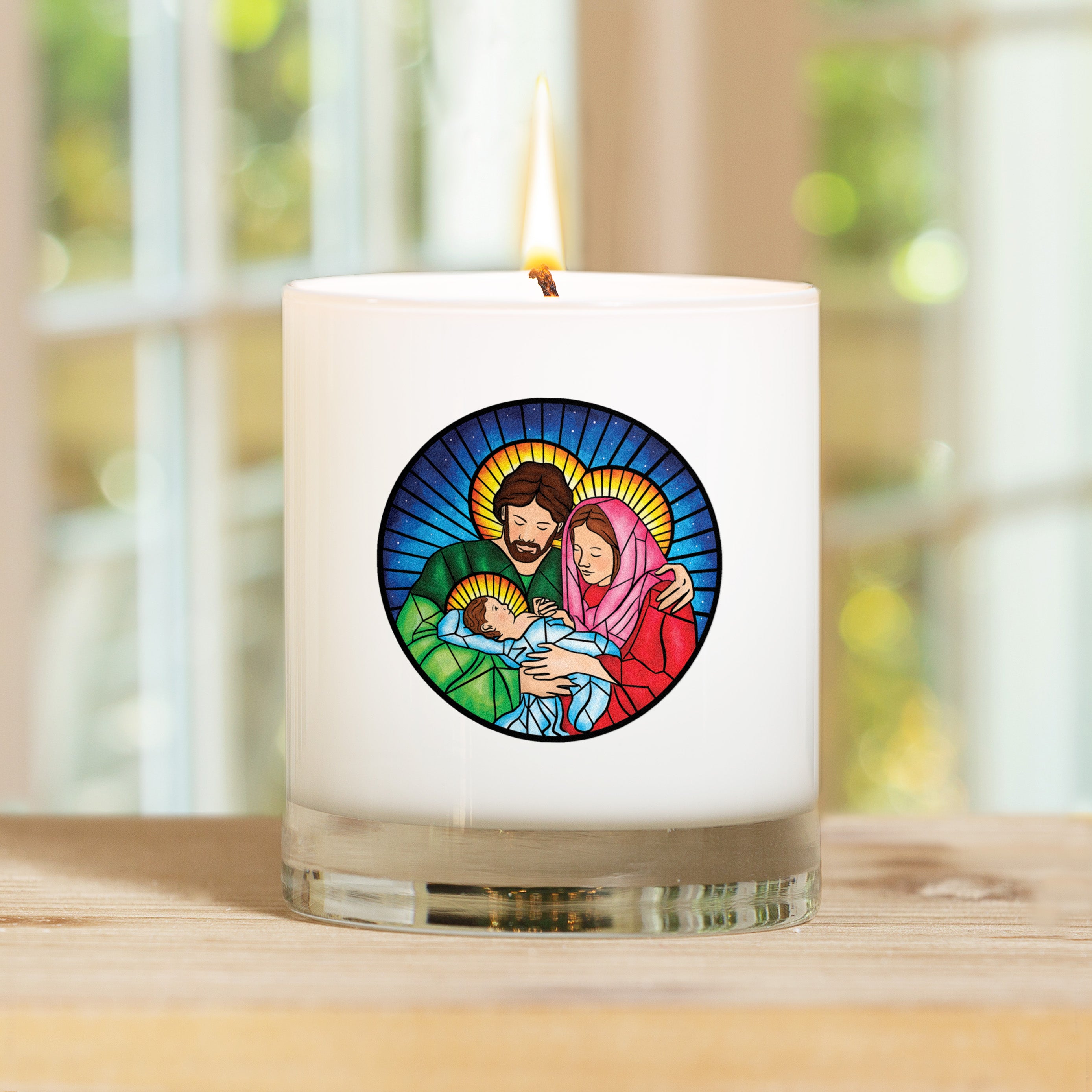 Holy Family Stained Glass Candle