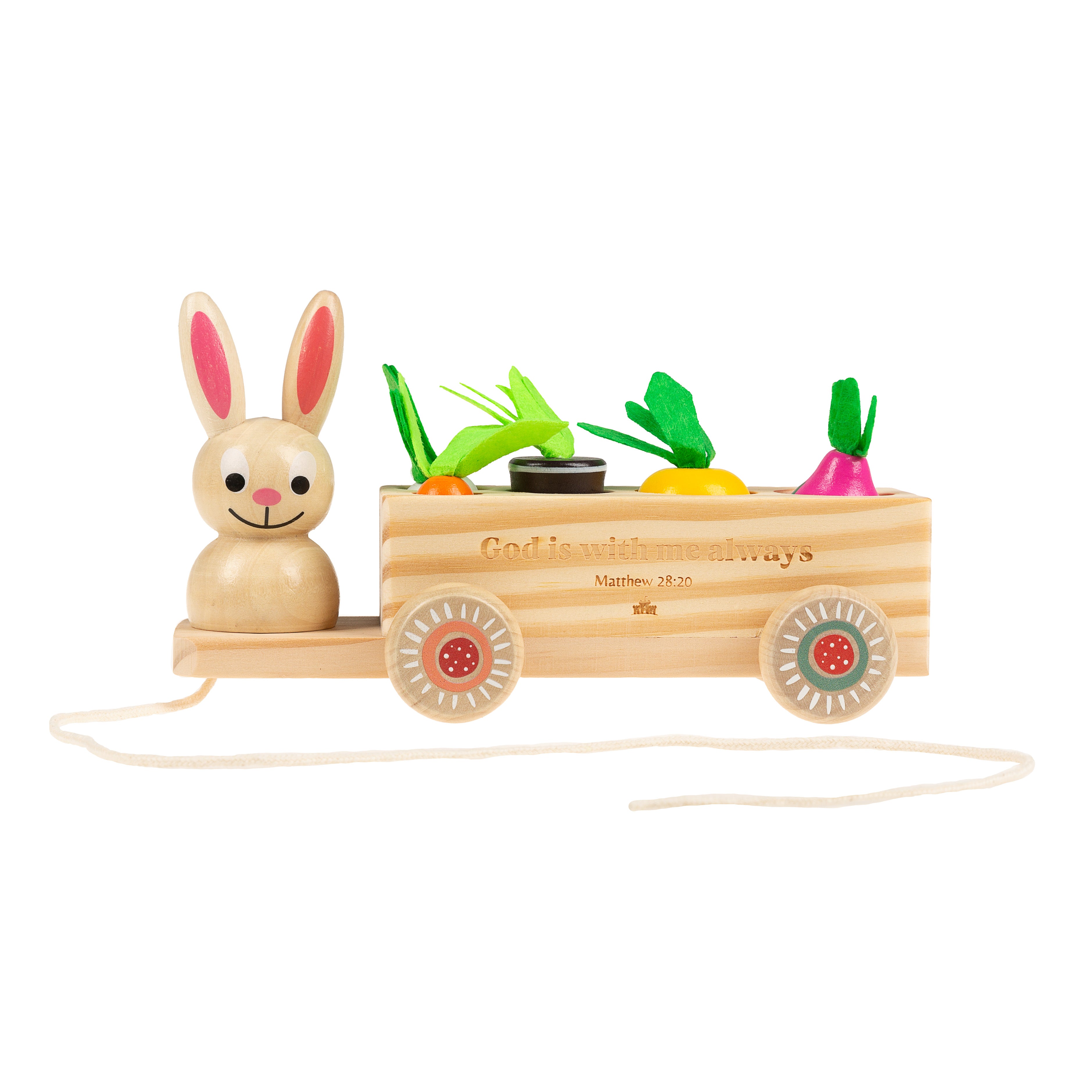 Pull-Along Bunny Wooden Scripture Toy