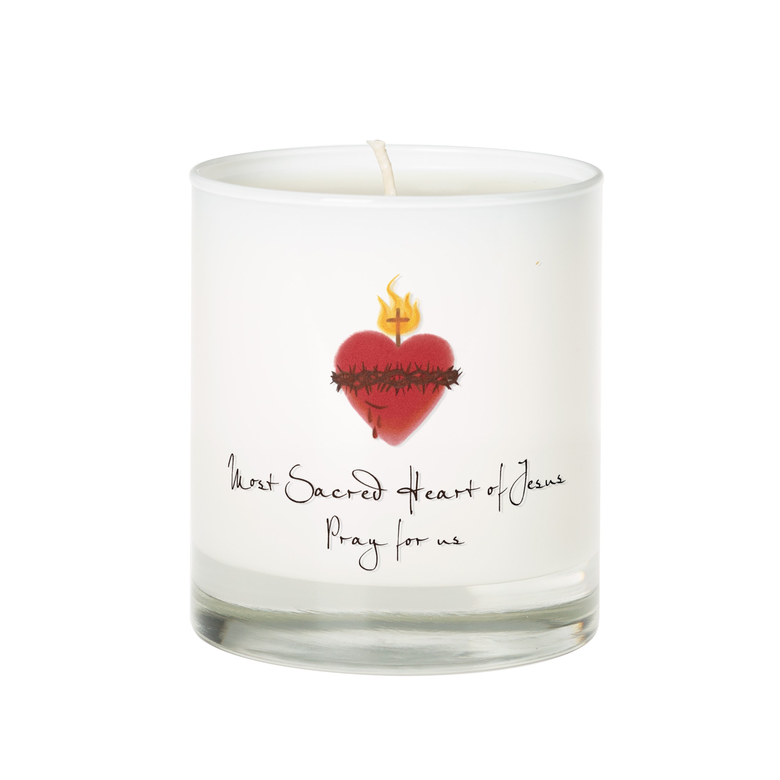 Sacred Heart of Jesus Watercolor Candle