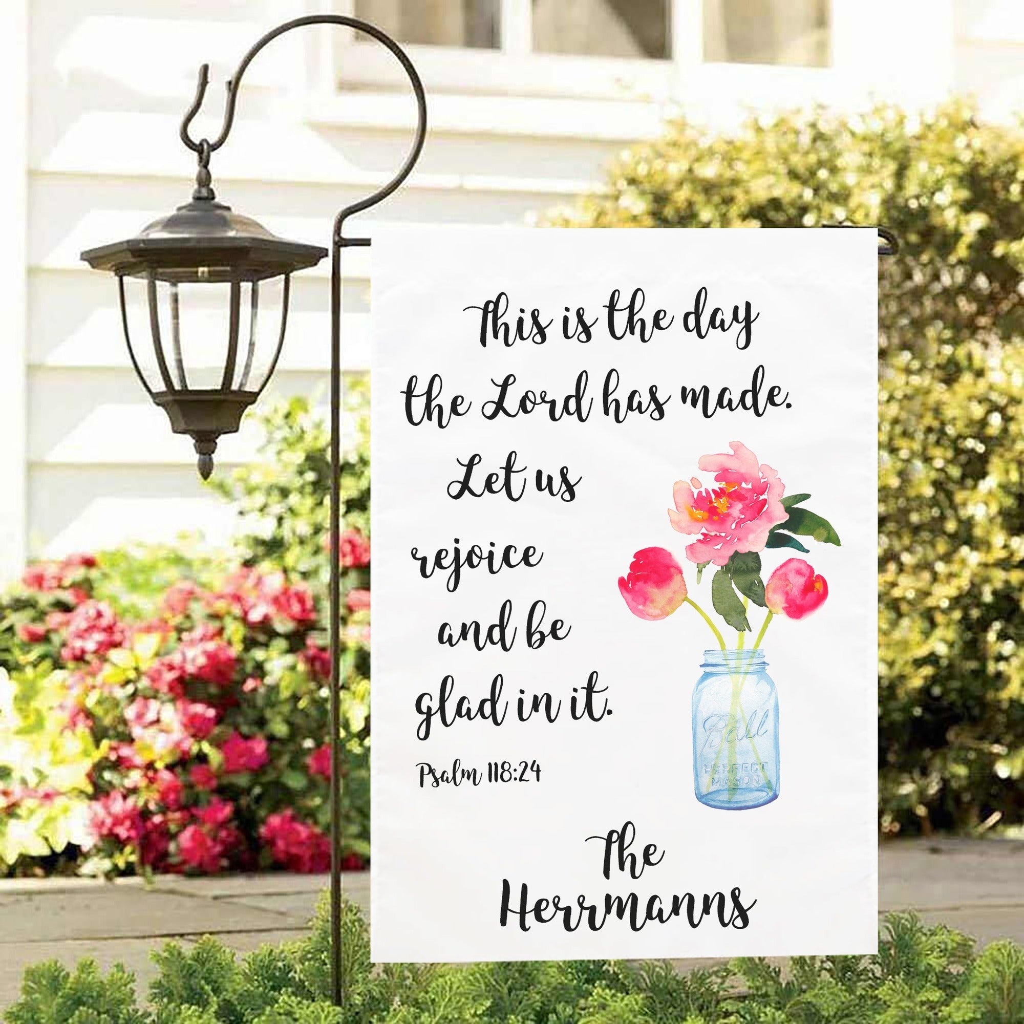 Personalized This is the Day Garden Flag