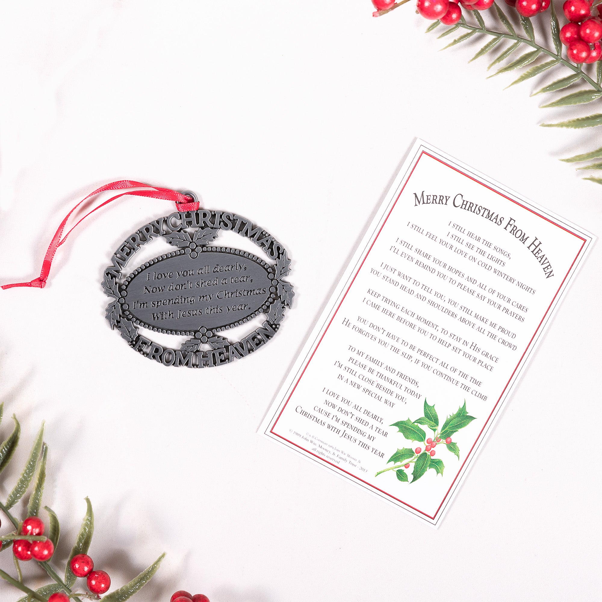 Merry Christmas From Heaven Ornament and Bookmark