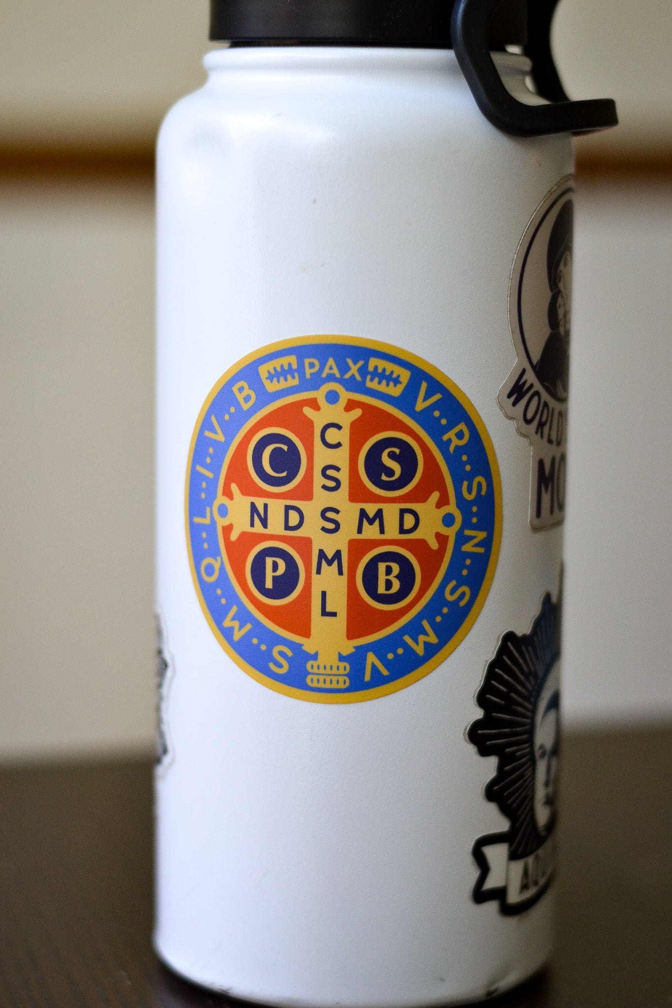 Brightly Colored St. Benedict Vinyl Sticker