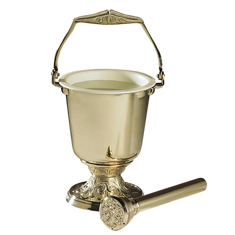 Embossed Holy Water Pot & Sprinkler