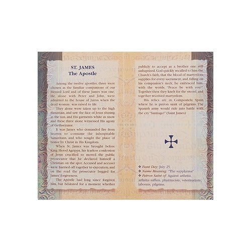 St. James (Apostle) - Mini Lives of the Saints Folded Prayer Card