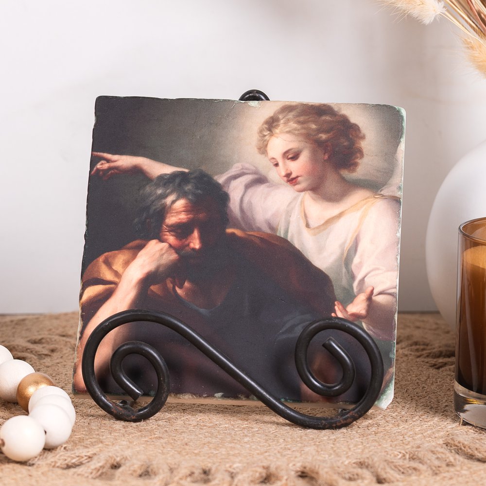 Dream of St. Joseph Tumbled Stone Tile - 6" x 6"