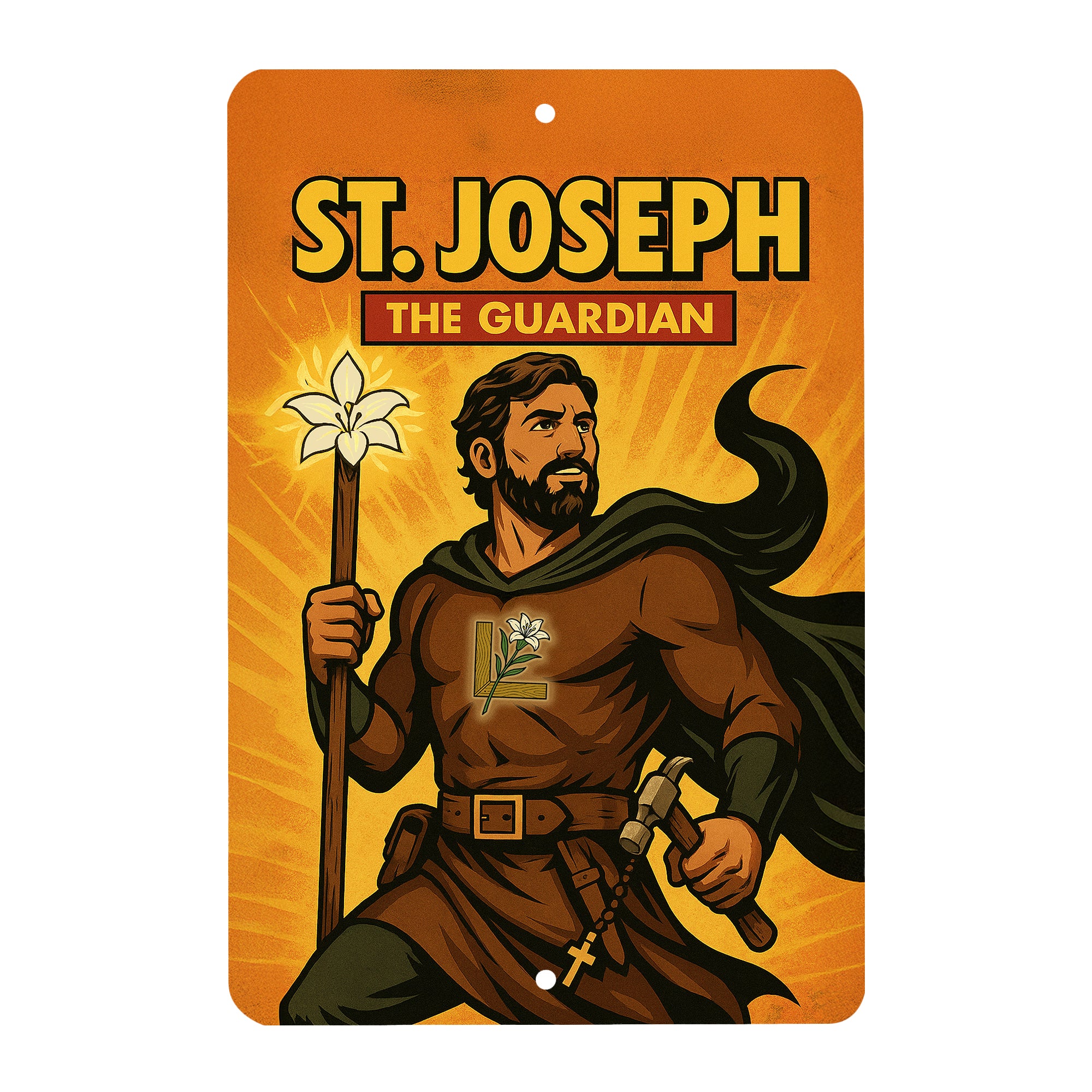 St. Joseph Superhero Tin Sign