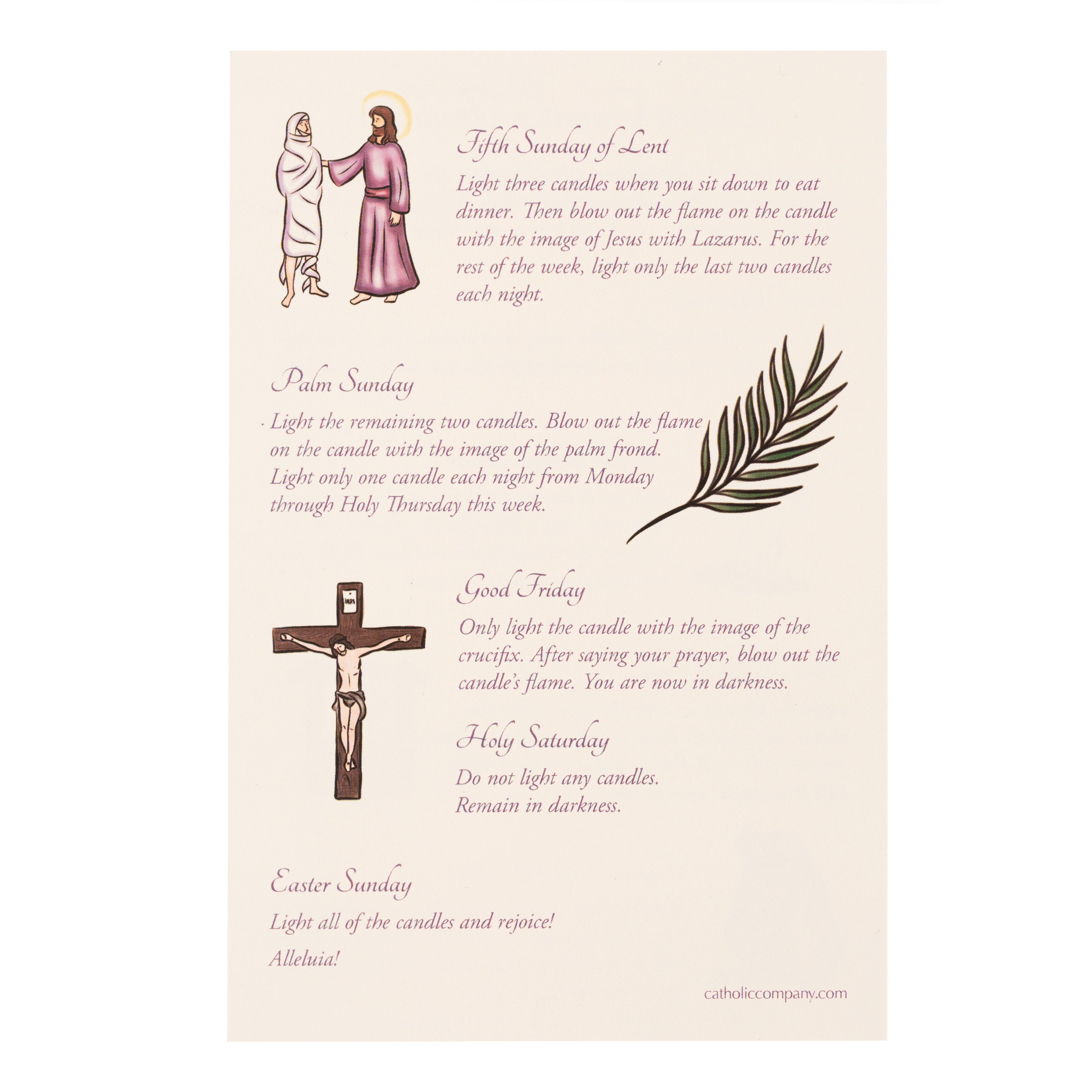 Lenten Candles Tradition - Set of 6 Glass