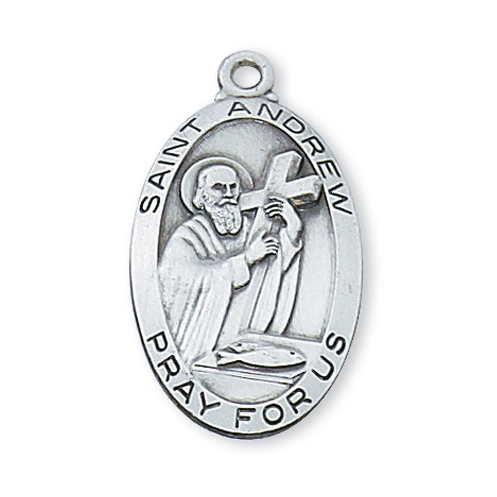 Sterling Silver St. Andrew Medal - 24"